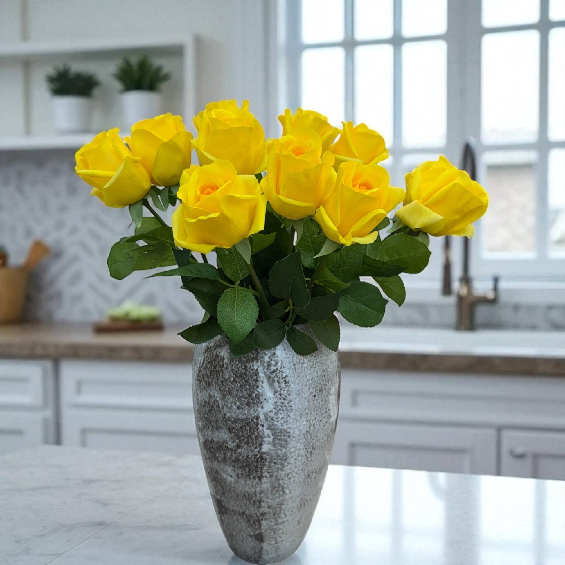 21.5" Ultra Realistic Faux Rose Stem–Moisturizing coating