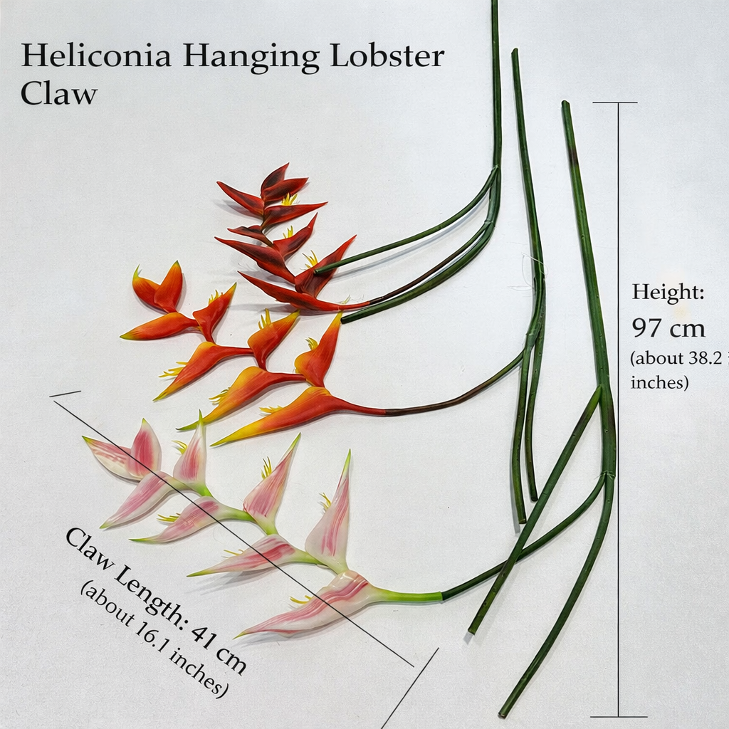 38"-Faux Large Hanging Heliconia