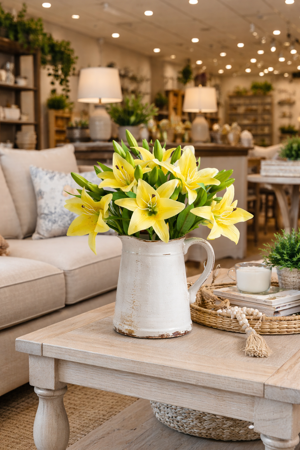 15" Real Touch Artificial Lily Stem – | PVC Material
