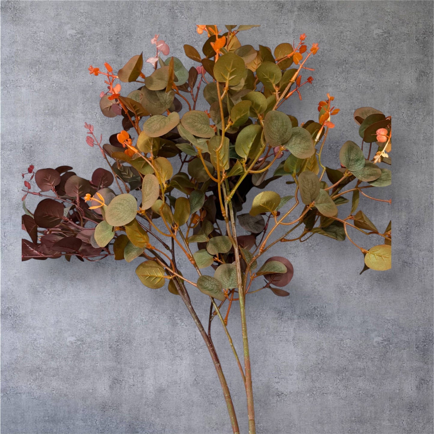 30" Rich Fall Tone Faux Eucalyptus Spray-150 Abundant Leaves