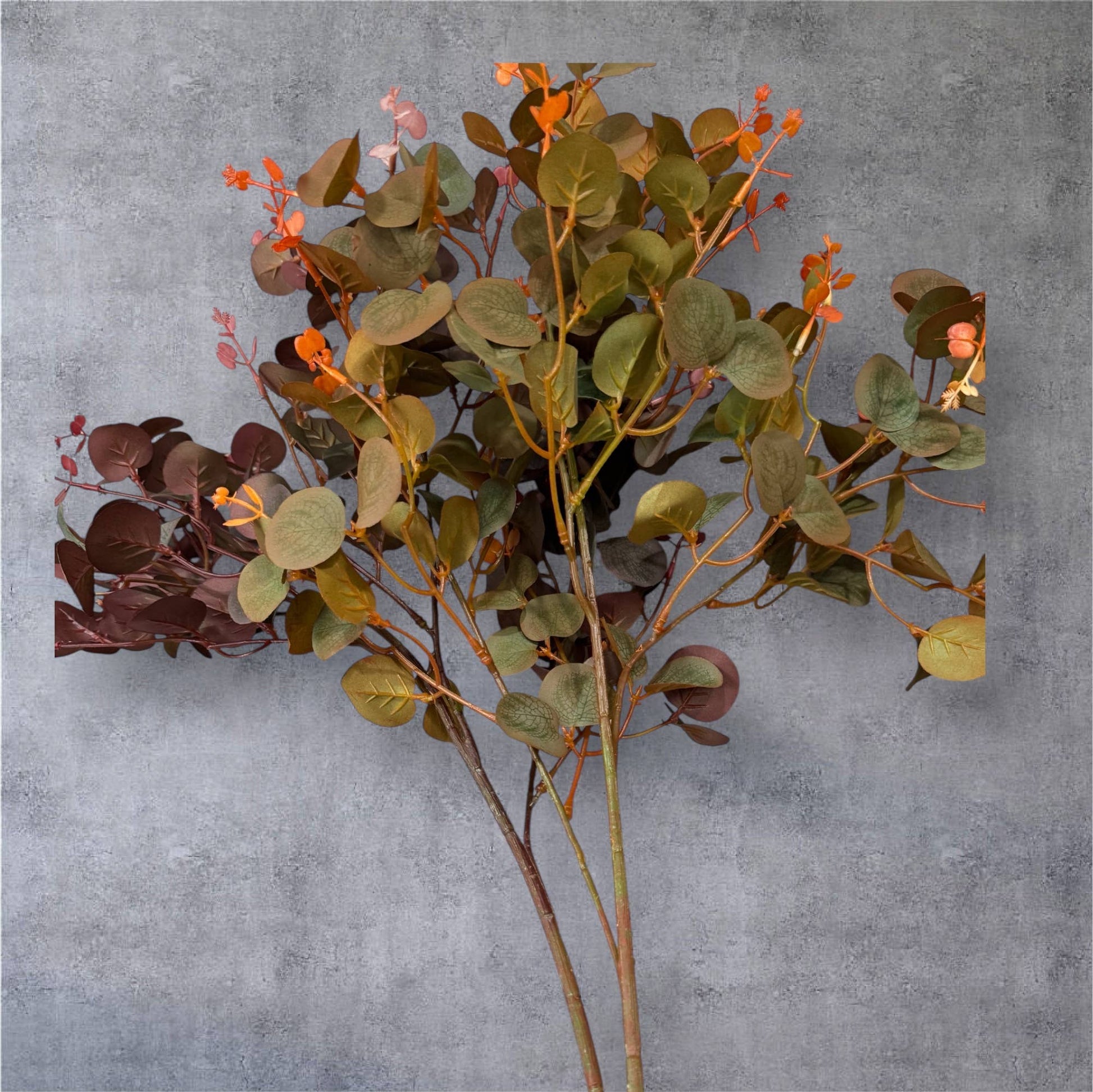 30" Rich Fall Tone Faux Eucalyptus Spray-150 Abundant Leaves