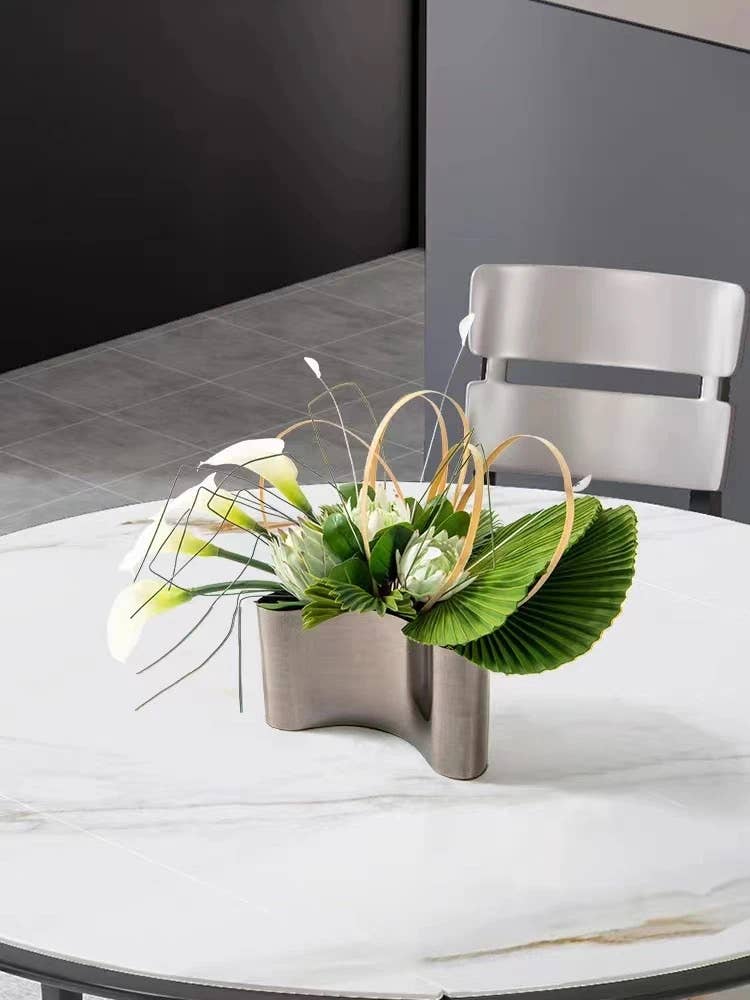 Pack of 10-Real Touch Calla lily-Silver Black color palette