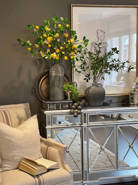 32"-Artificial Lemon Branch Decorative Fruit Stem