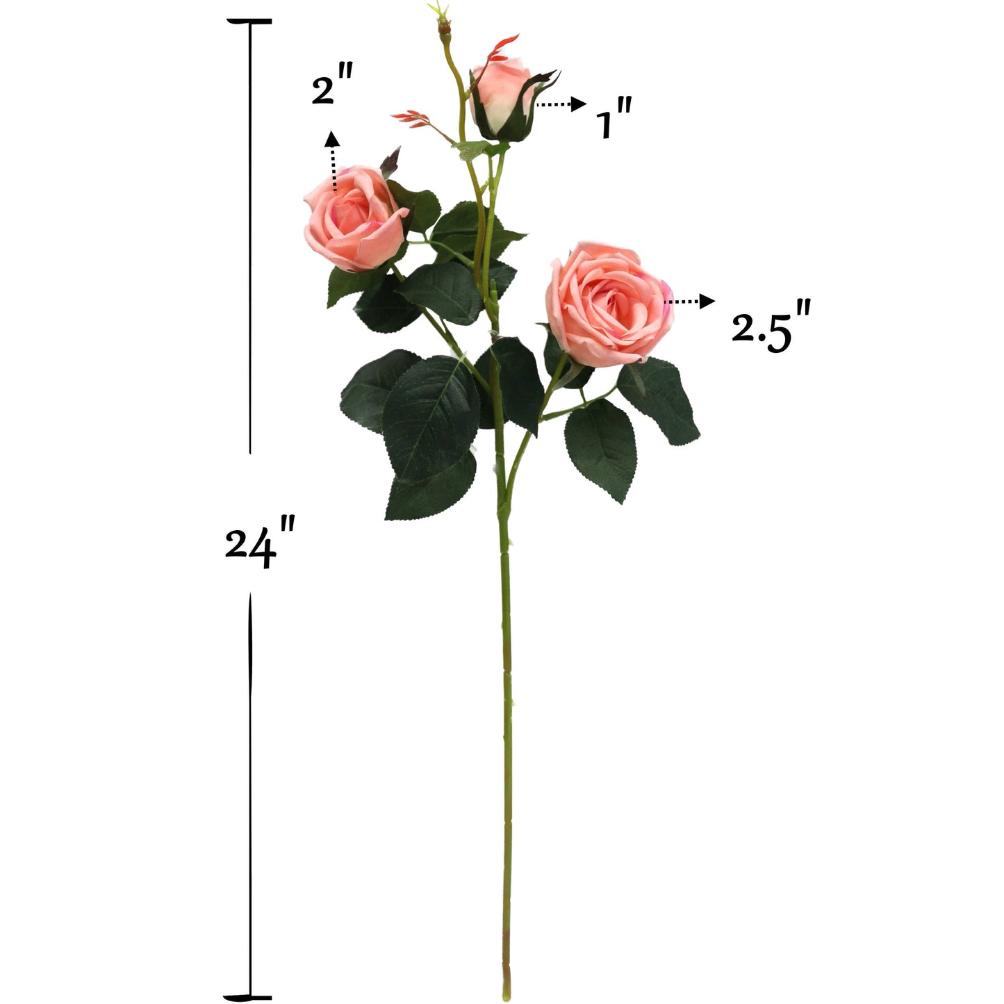 24" Real Touch Rose-3 flowers