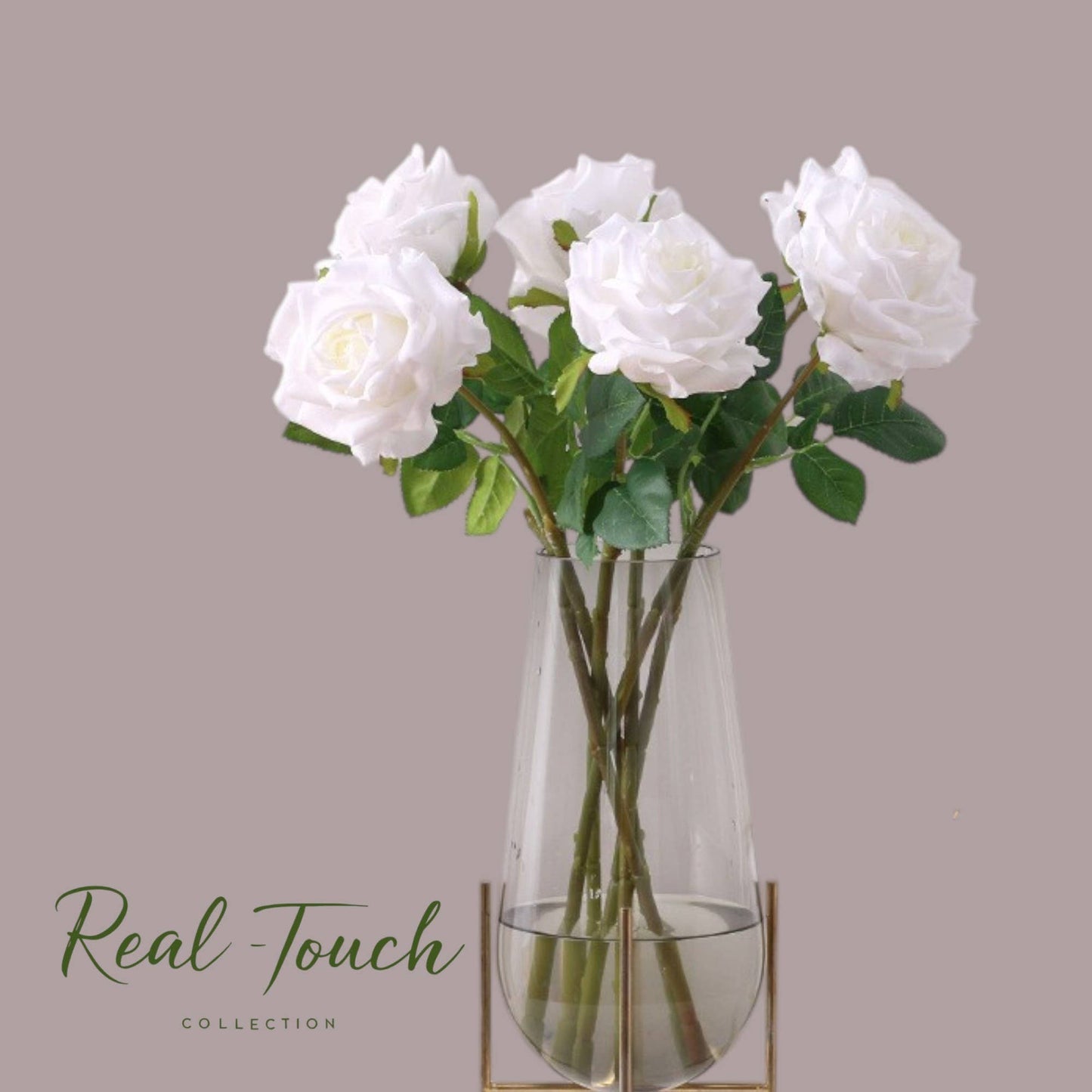 17"-Real Touch Artificial Ingrid Bergman garden Rose 