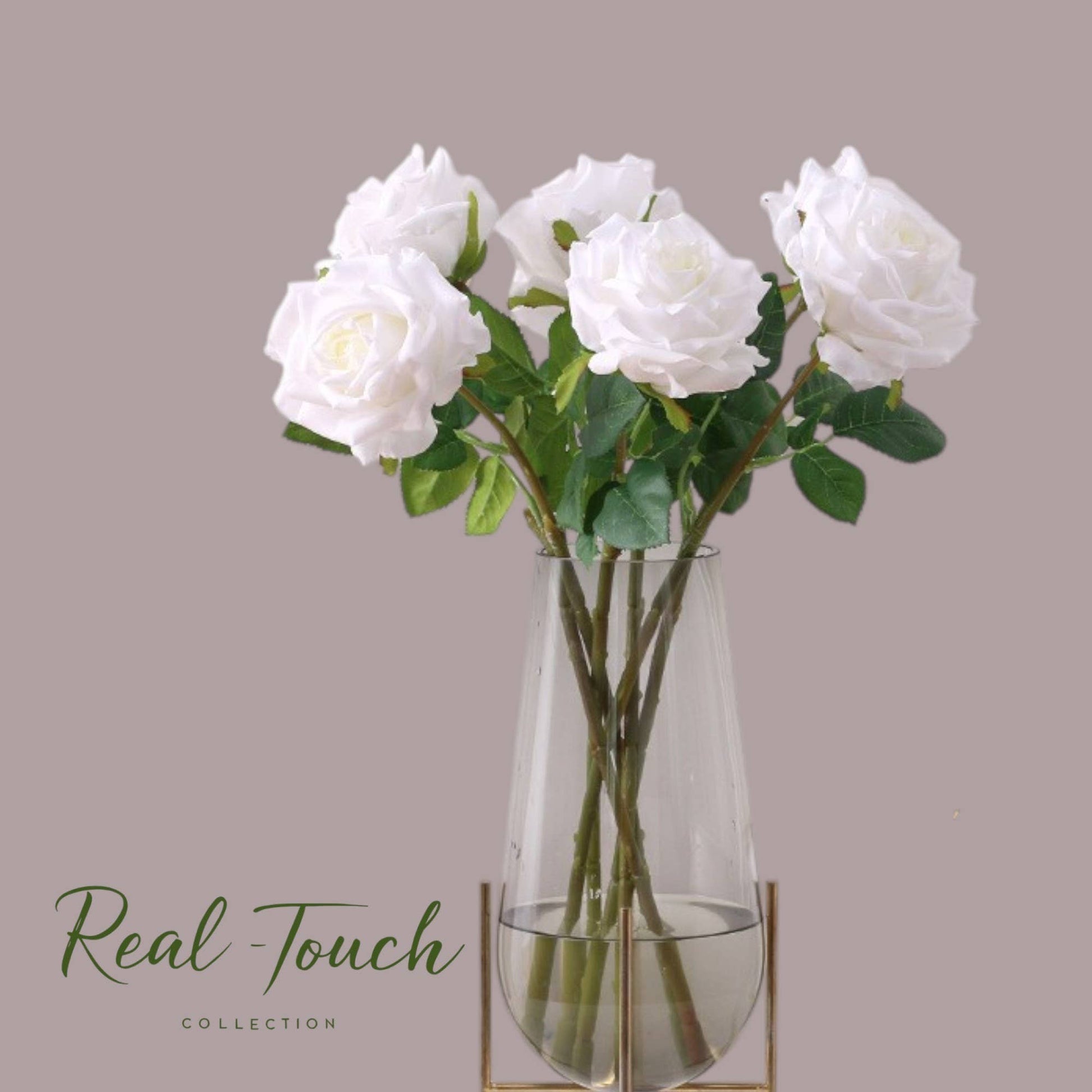 17"-Real Touch Artificial Ingrid Bergman garden Rose 