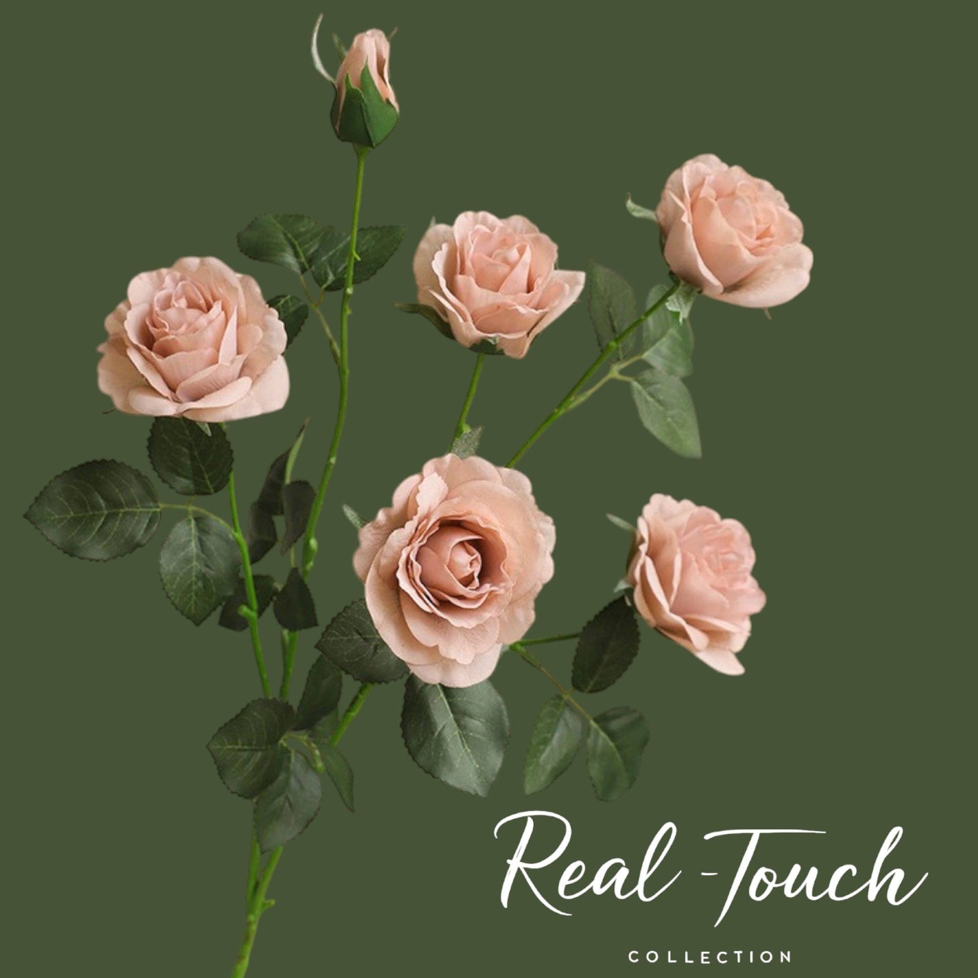 29"-Real Touch Artificial Rose Stem-6 blooms