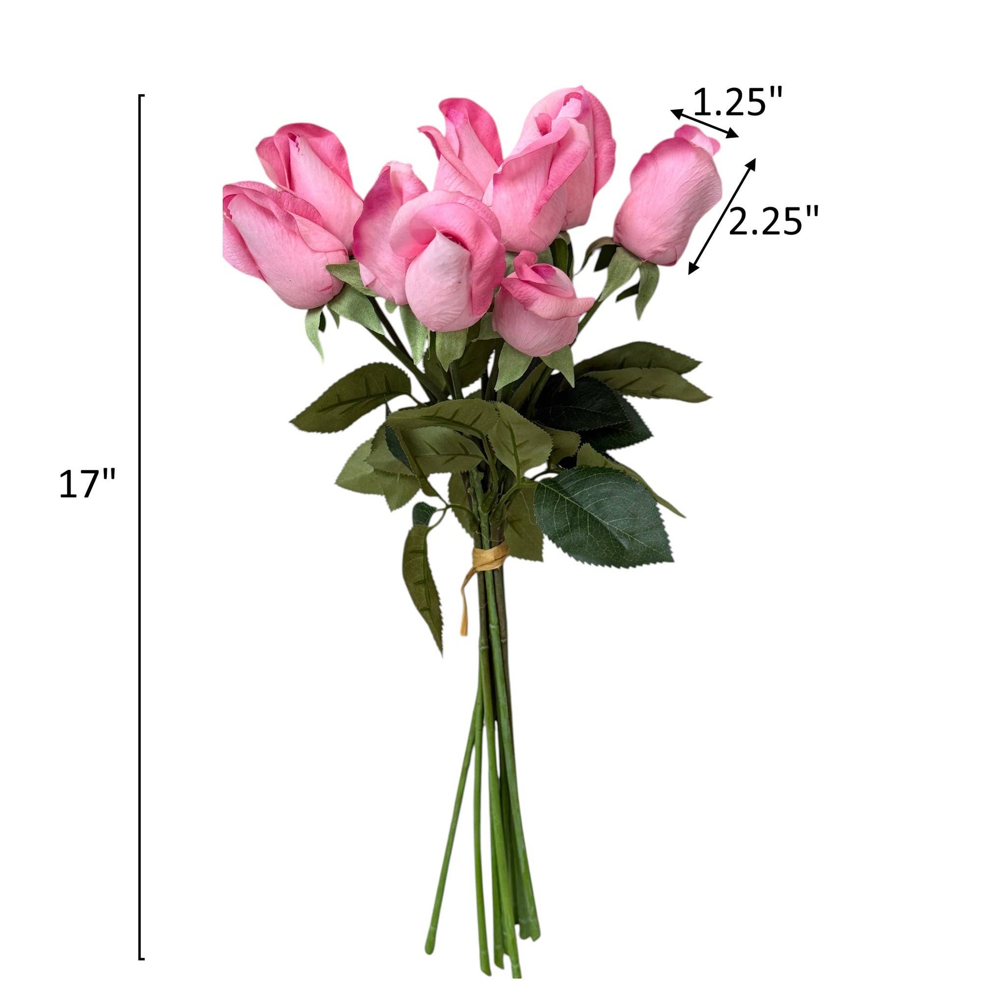 9 Stems-Raffia Tied Real Touch Moisturized Coating Rose