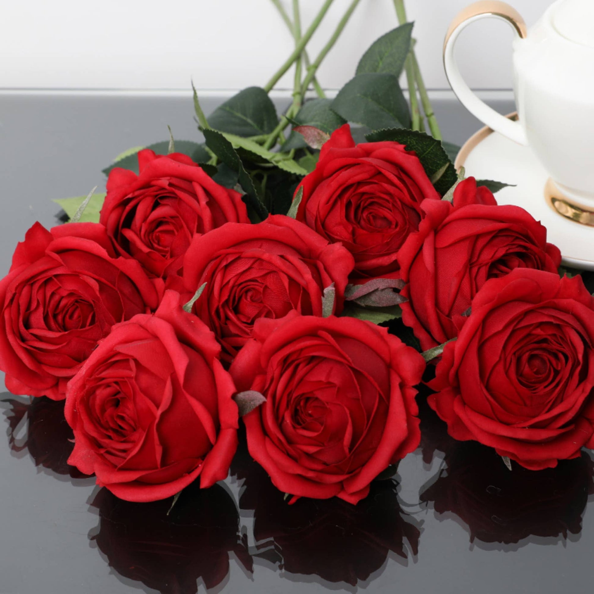 17"-Ultra Realist Real touch Cabbage Rose-Artificial 