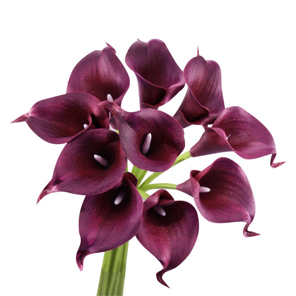 10-stem Calla Lilies-13" Real Touch-Red color palette