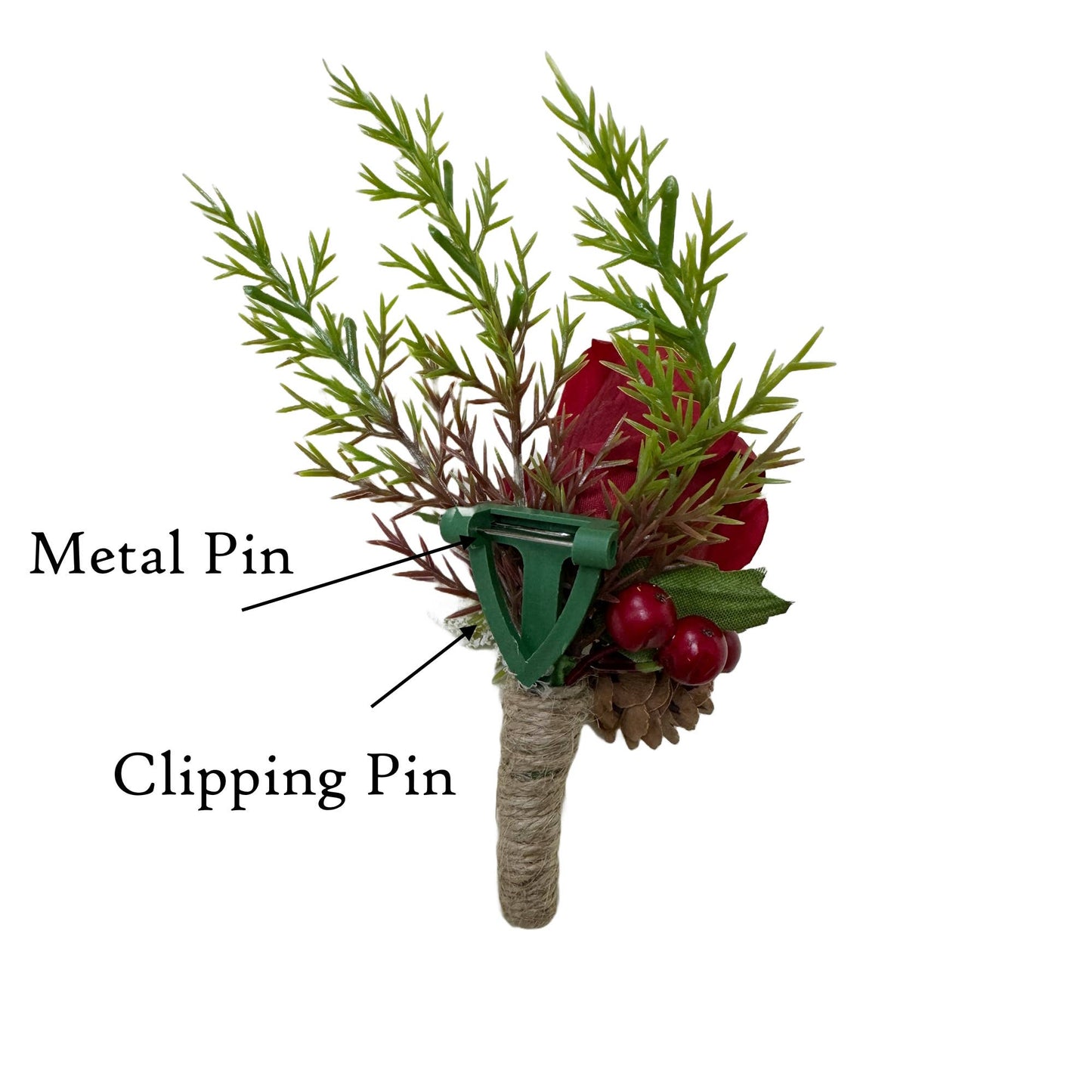 Ready to use-Elegant Real Touch rose Boutonniere - Clip&Pin