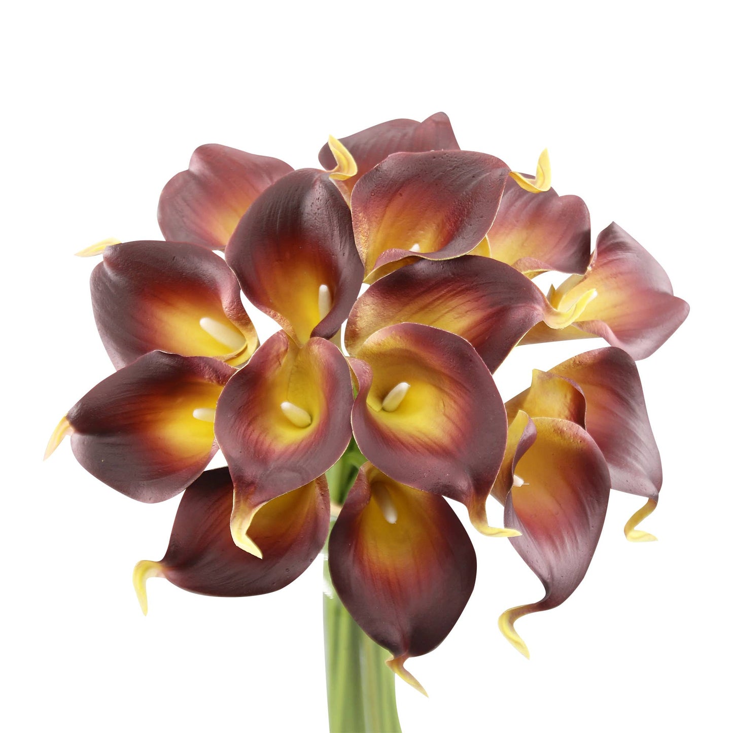 Pack of 10-Real Touch Calla lily-yellow orange color palette