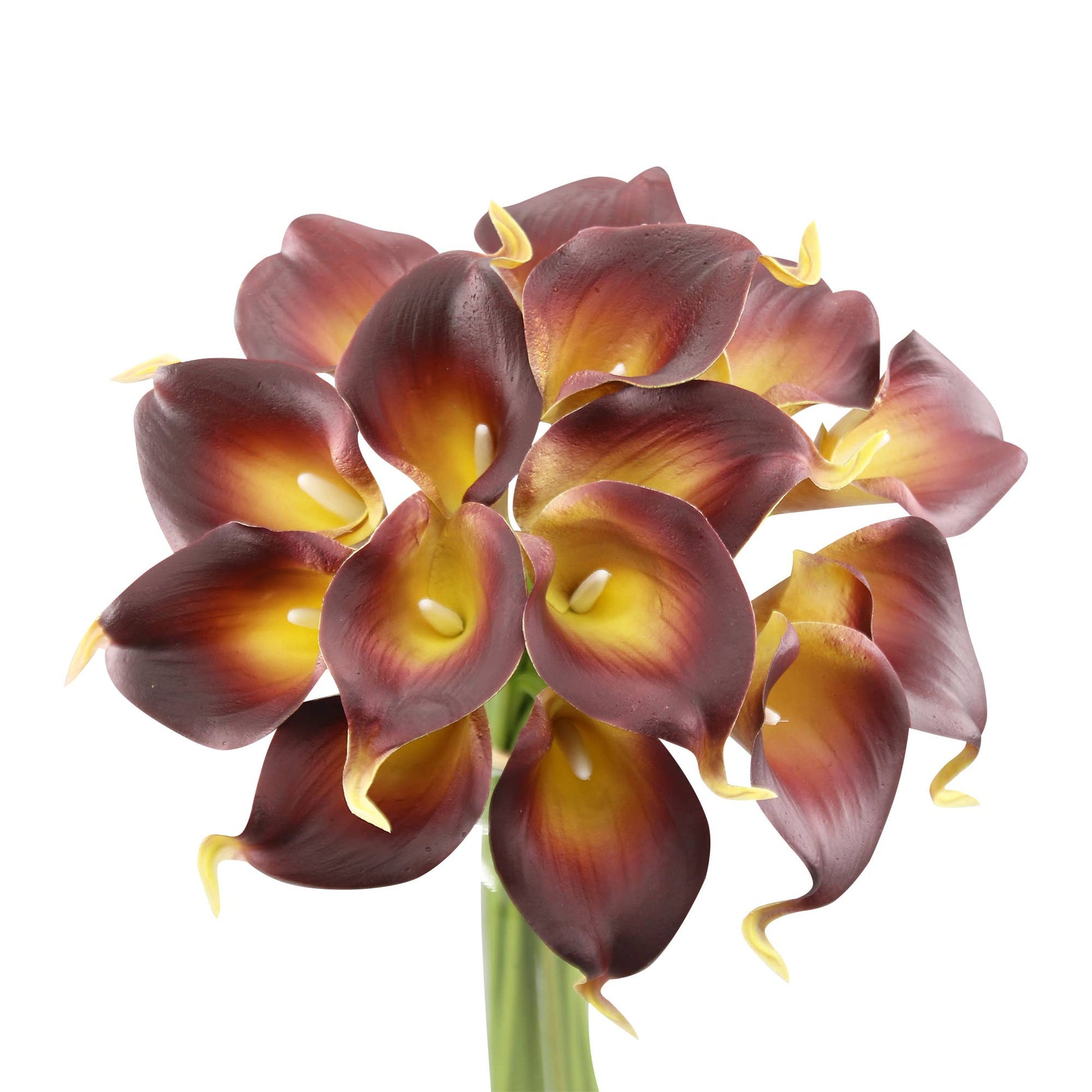 Pack of 10-Real Touch Calla lily-yellow orange color palette