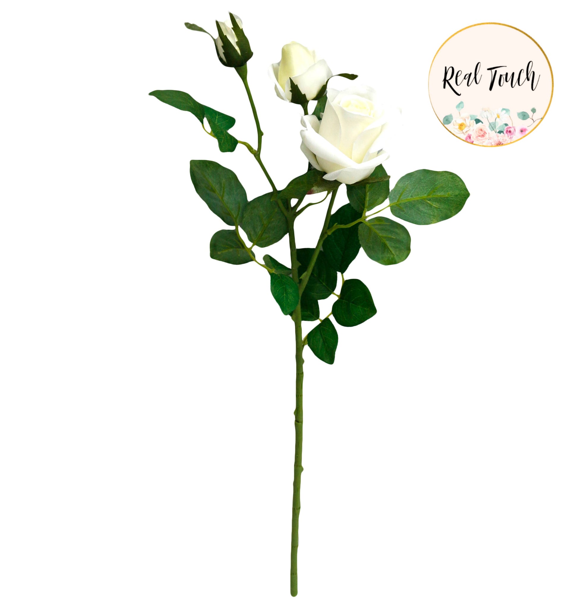 21"-Real touch moisturized petals Faux Rose-3 Blooms