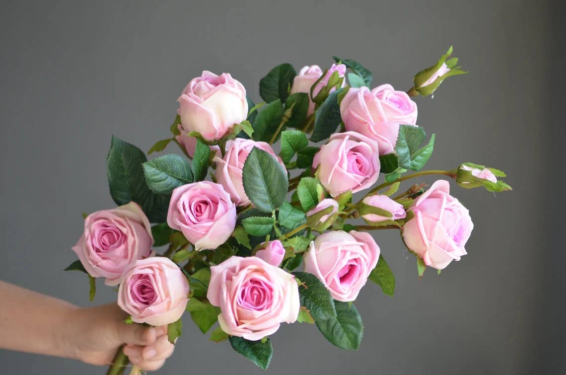 32"Quality Real Touch Roses-6 Blooms and buds