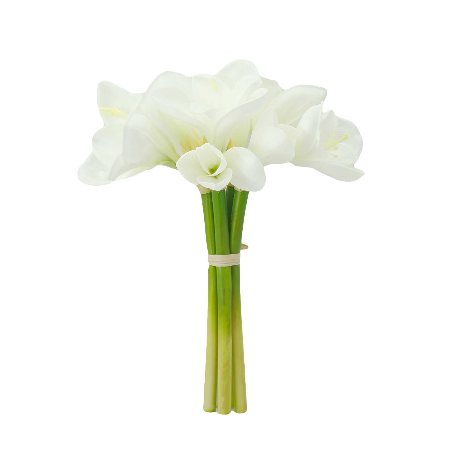 12" Real Touch faux Amaryllis-8 blooms 2 buds