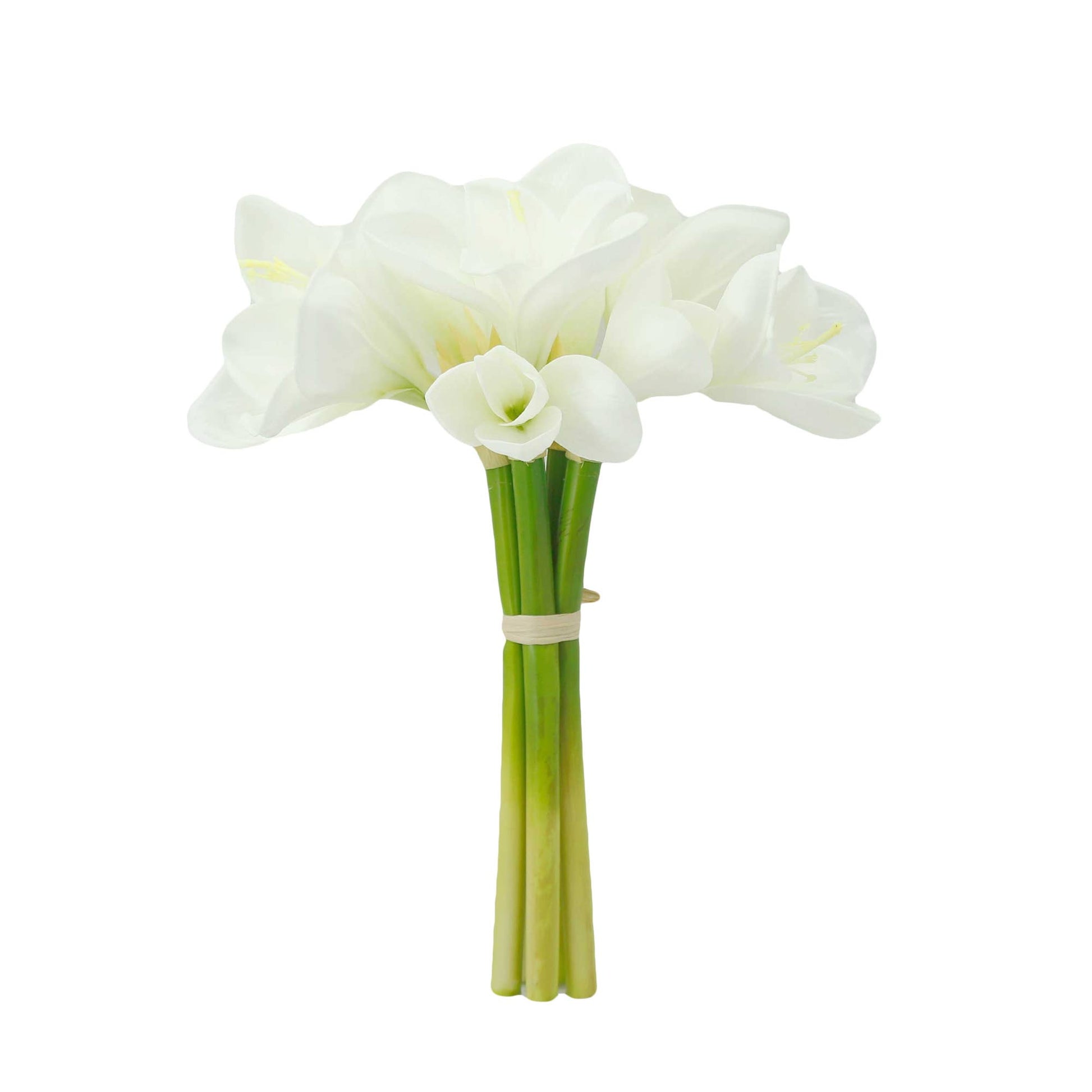 12" Real Touch faux Amaryllis-8 blooms 2 buds