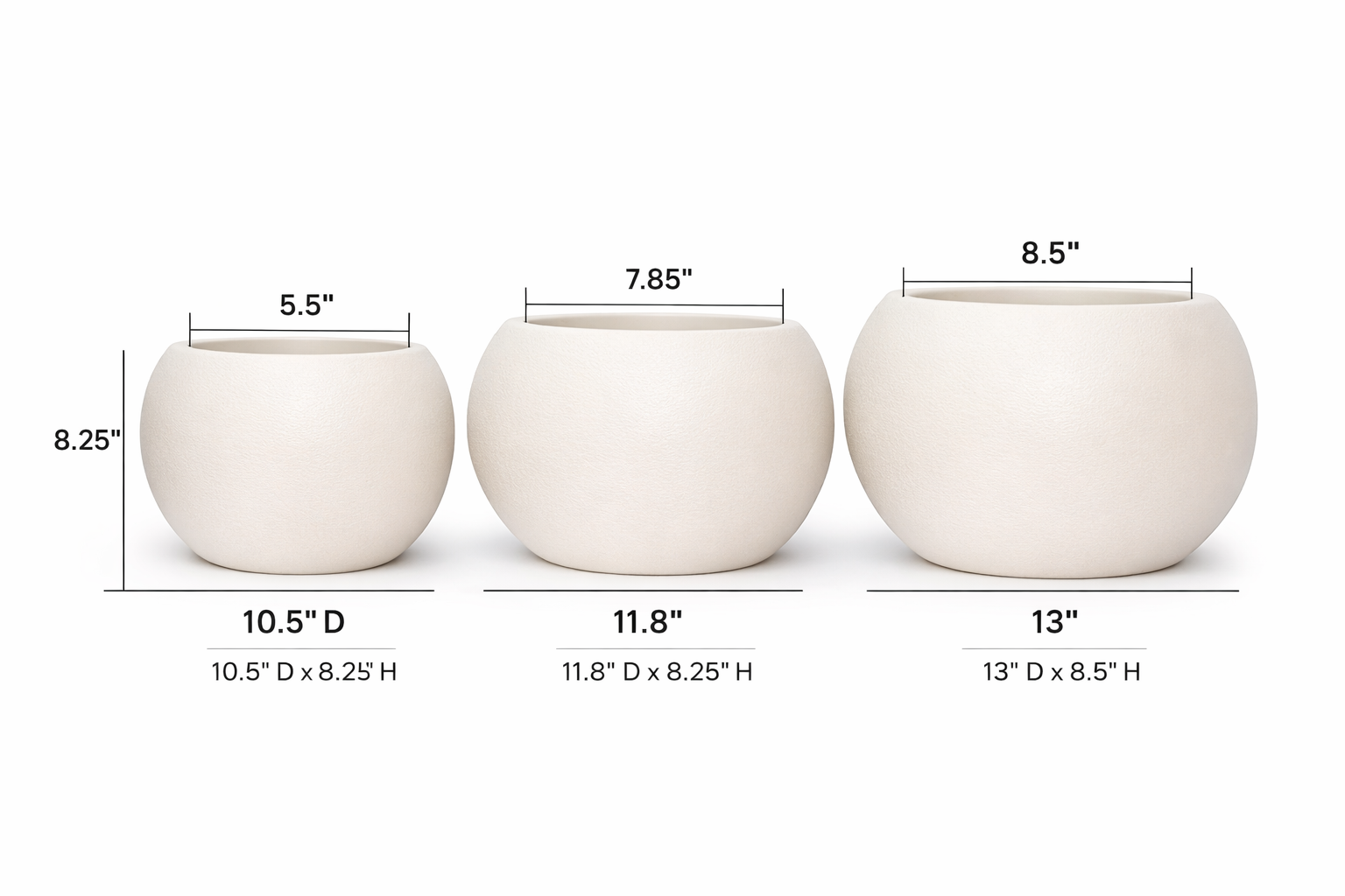 Textured Ceramic-Look Planter (High-Quality Plastic)