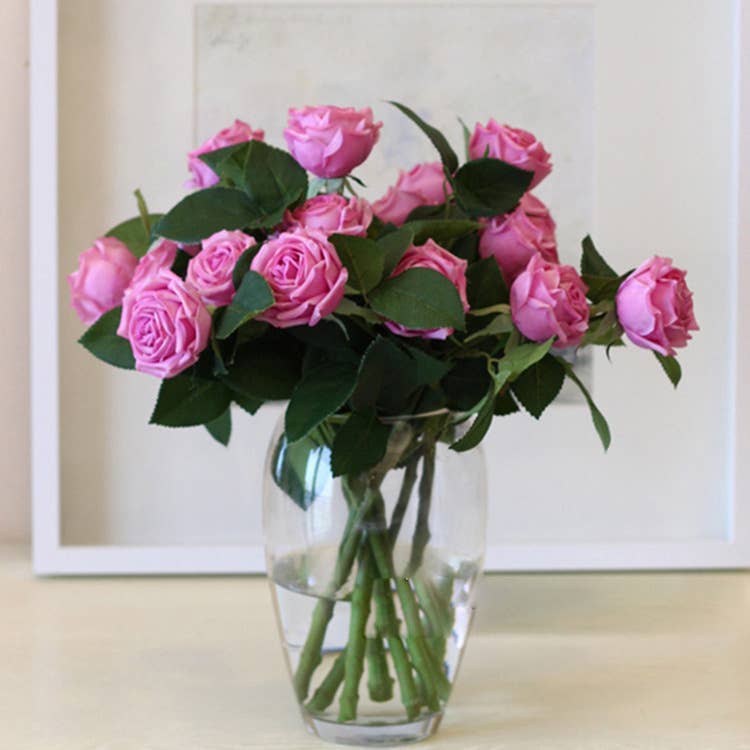 16"Real Touch Garden Tea Rose with 2 sprays