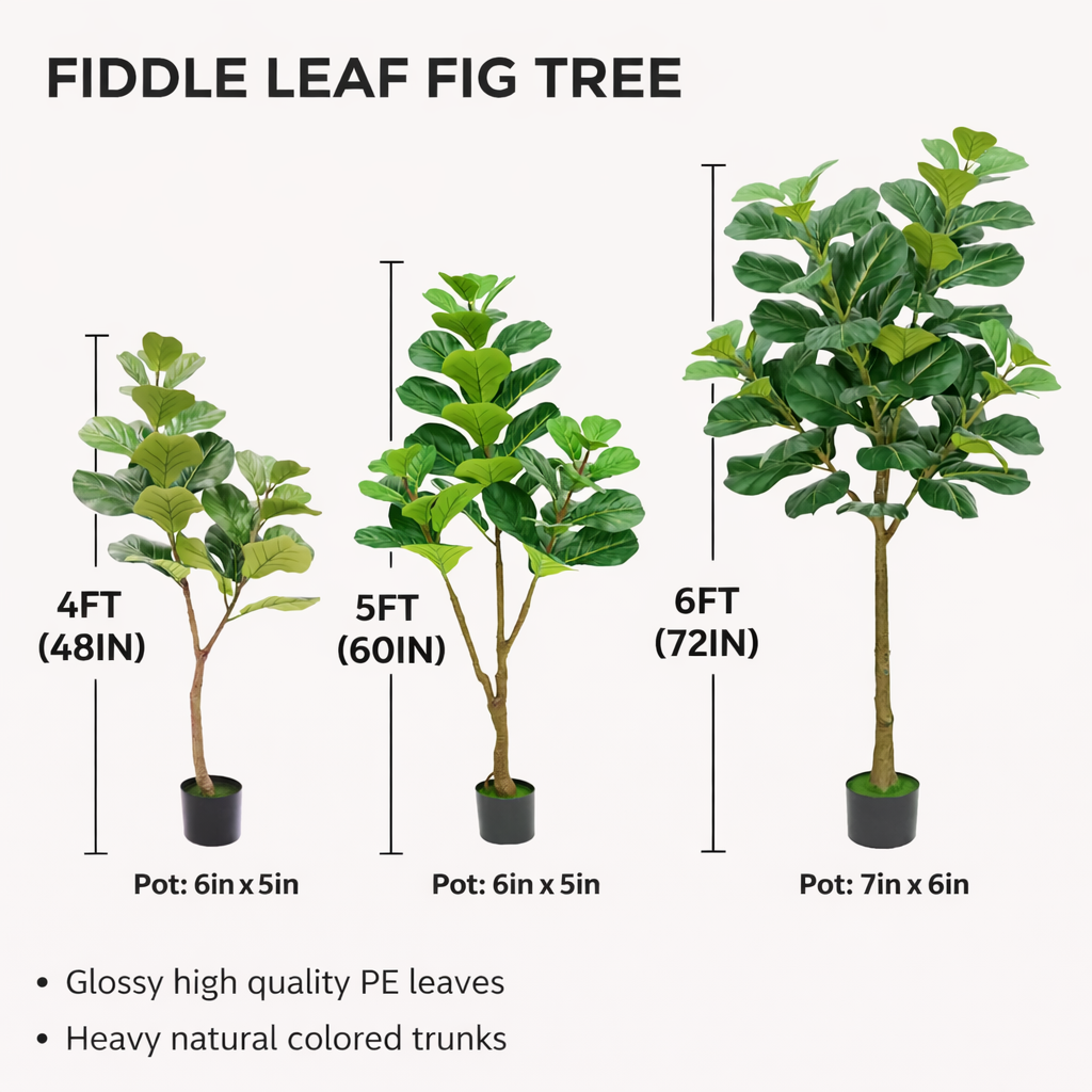4-6Ft-Designer Faux Fiddle Leaf Fig Tree