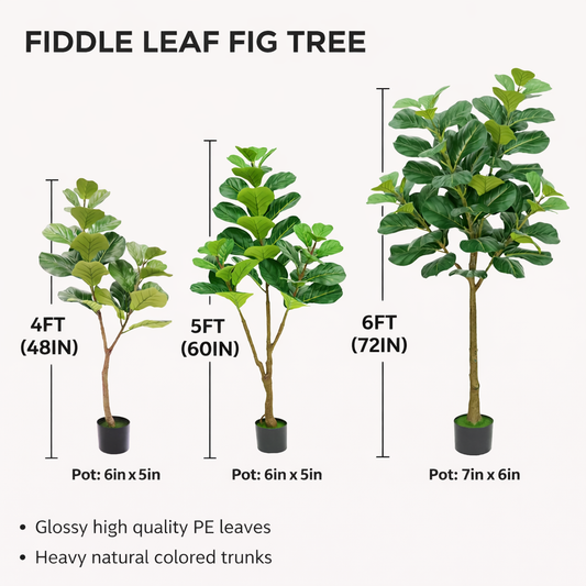 4-6Ft-Designer Faux Fiddle Leaf Fig Tree
