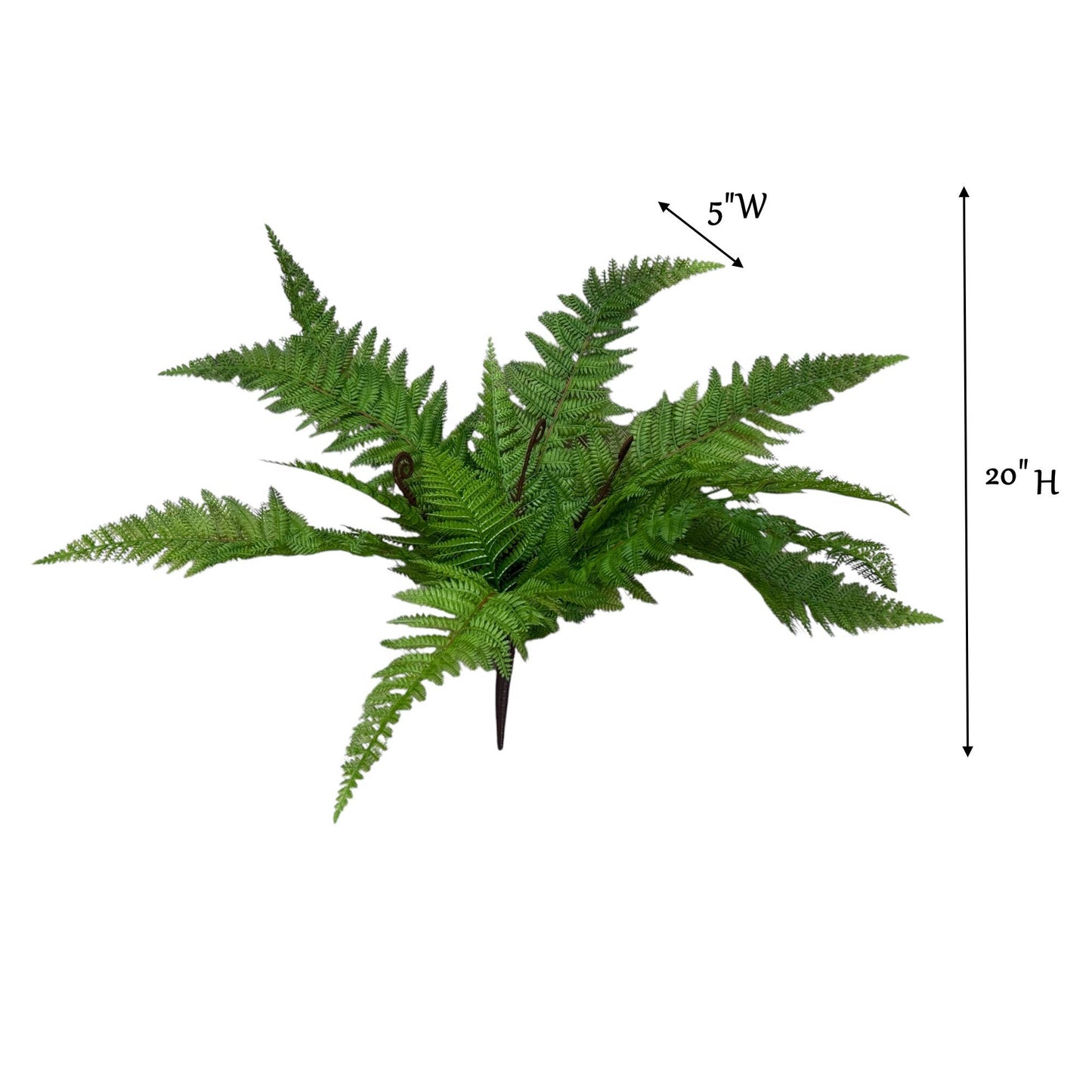 20"Soft Plastic Artificial Fern Bush-15 Sprays