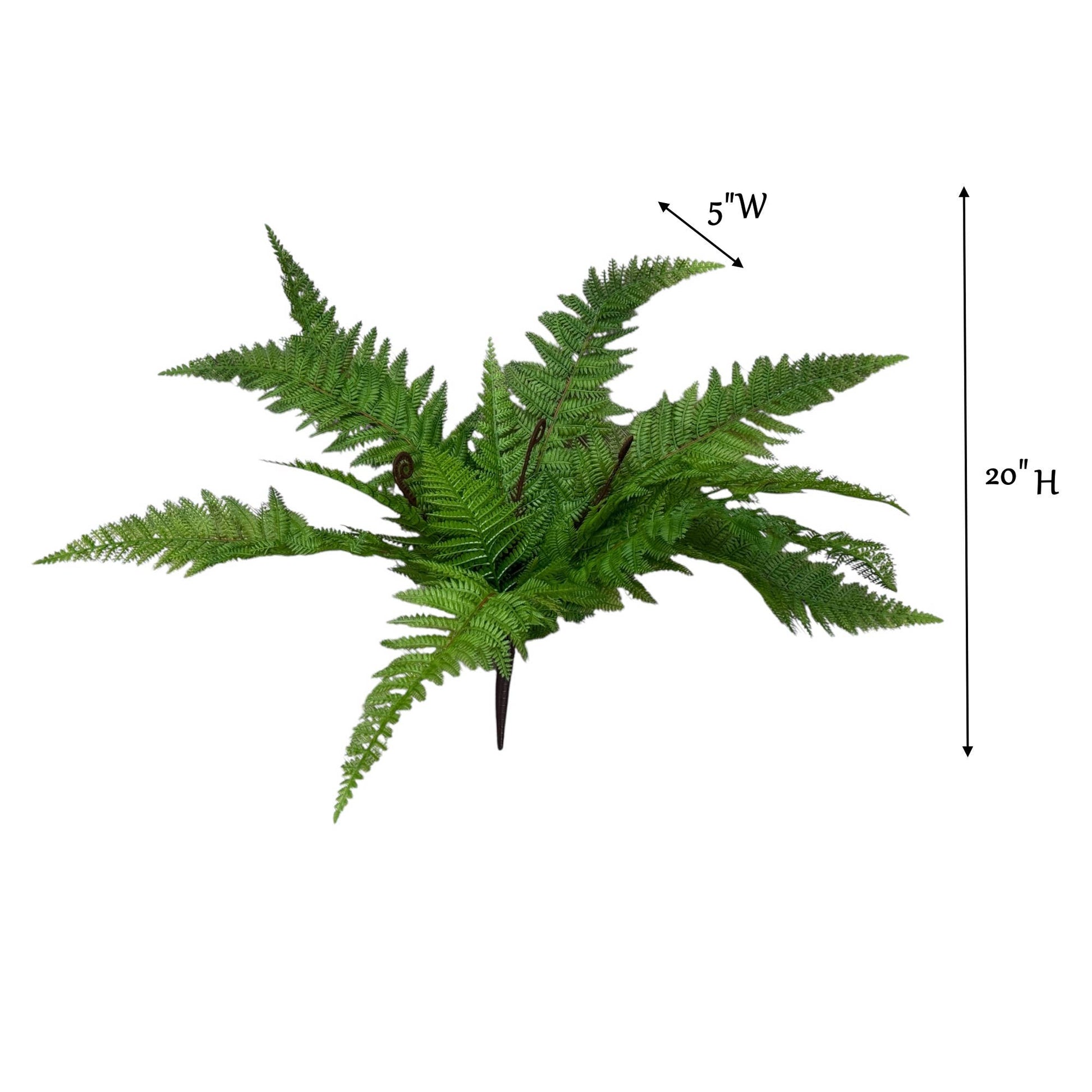 20"Soft Plastic Artificial Fern Bush-15 Sprays
