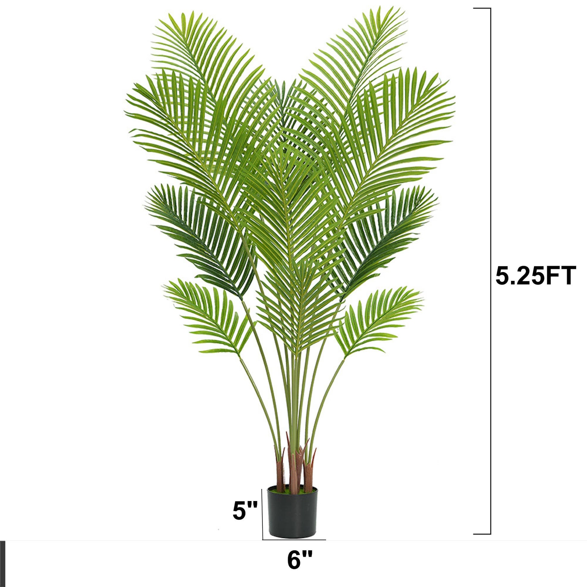 58"-Potted Lush Green Artificial Palm Tree-15 Large Leaves