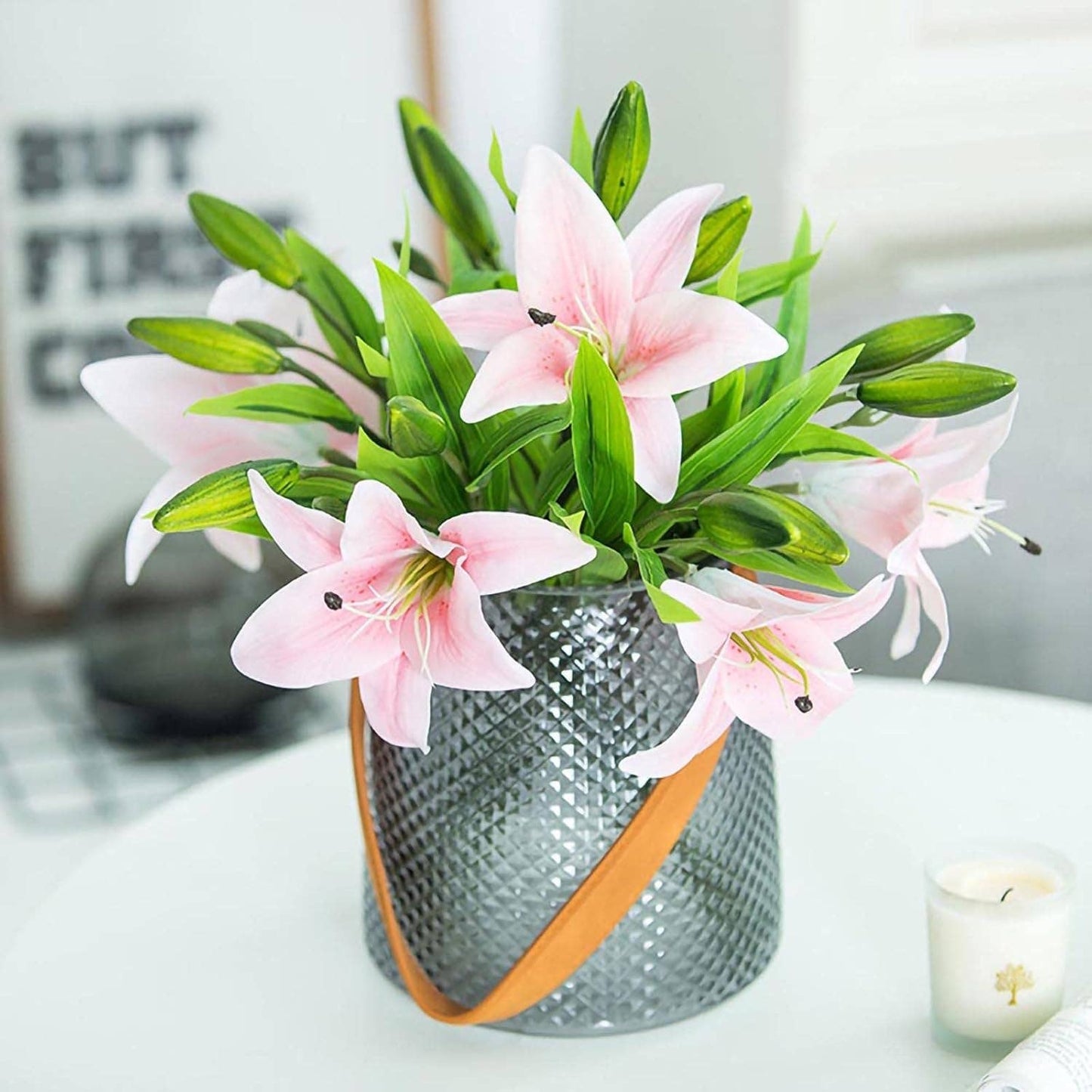 15" Real Touch Artificial Lily Stem – | PVC Material
