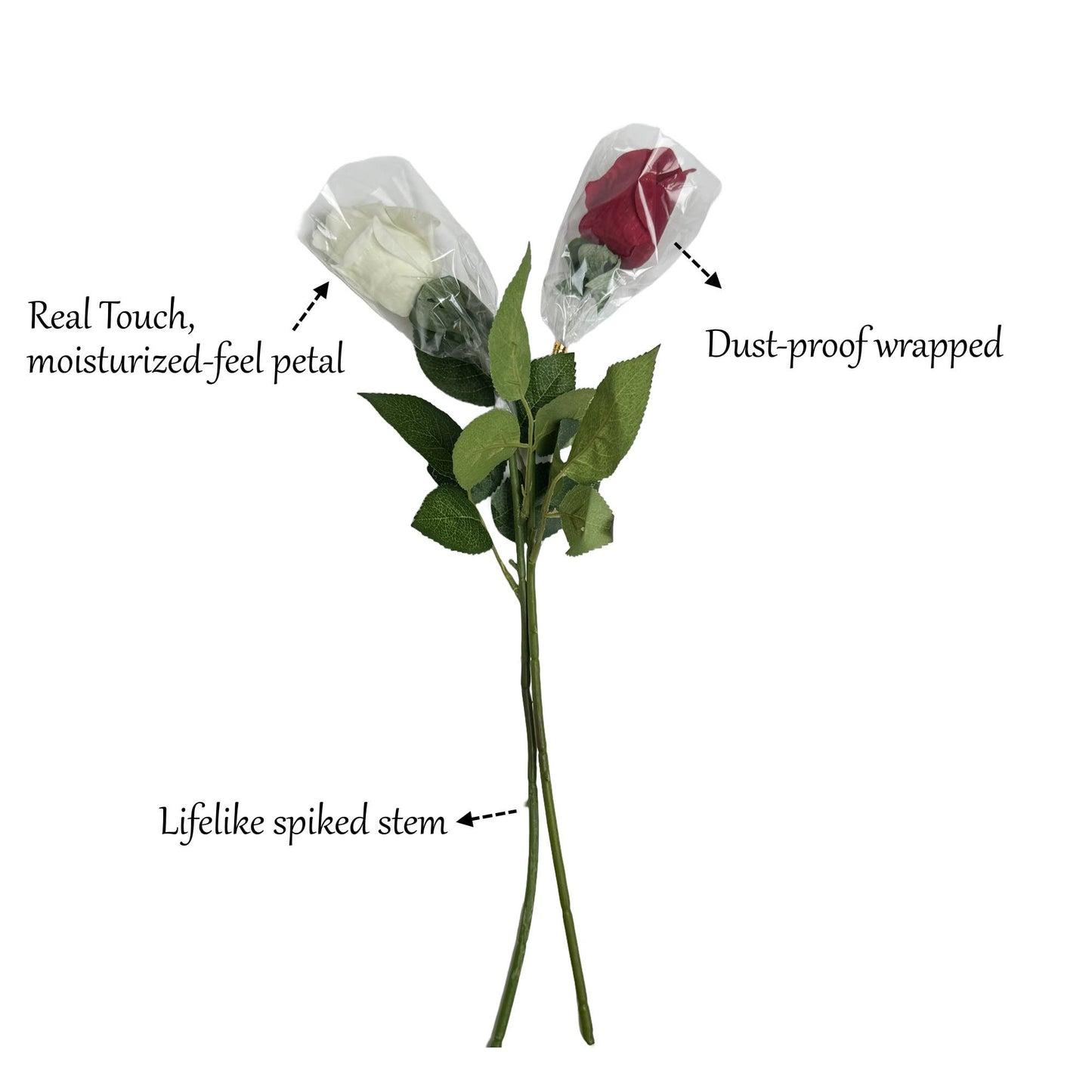17" Ultra-Realistic Faux Rose Stem-Moisturized Coating
