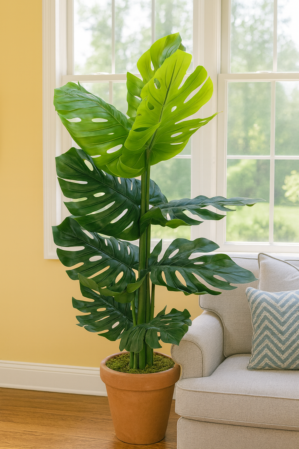 Potted Artificial Monstera Plant