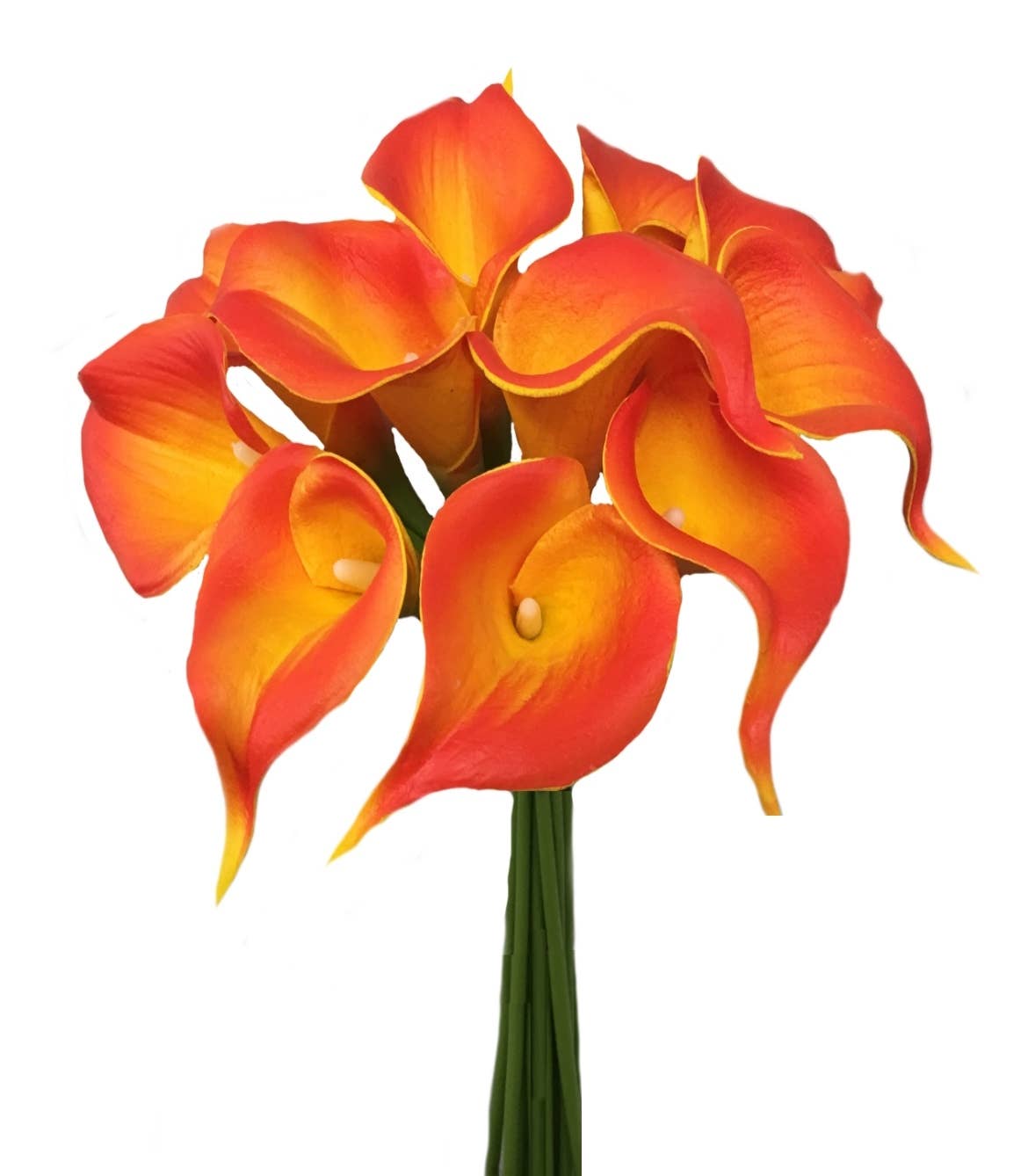 Pack of 10-Real Touch Calla lily-yellow orange color palette
