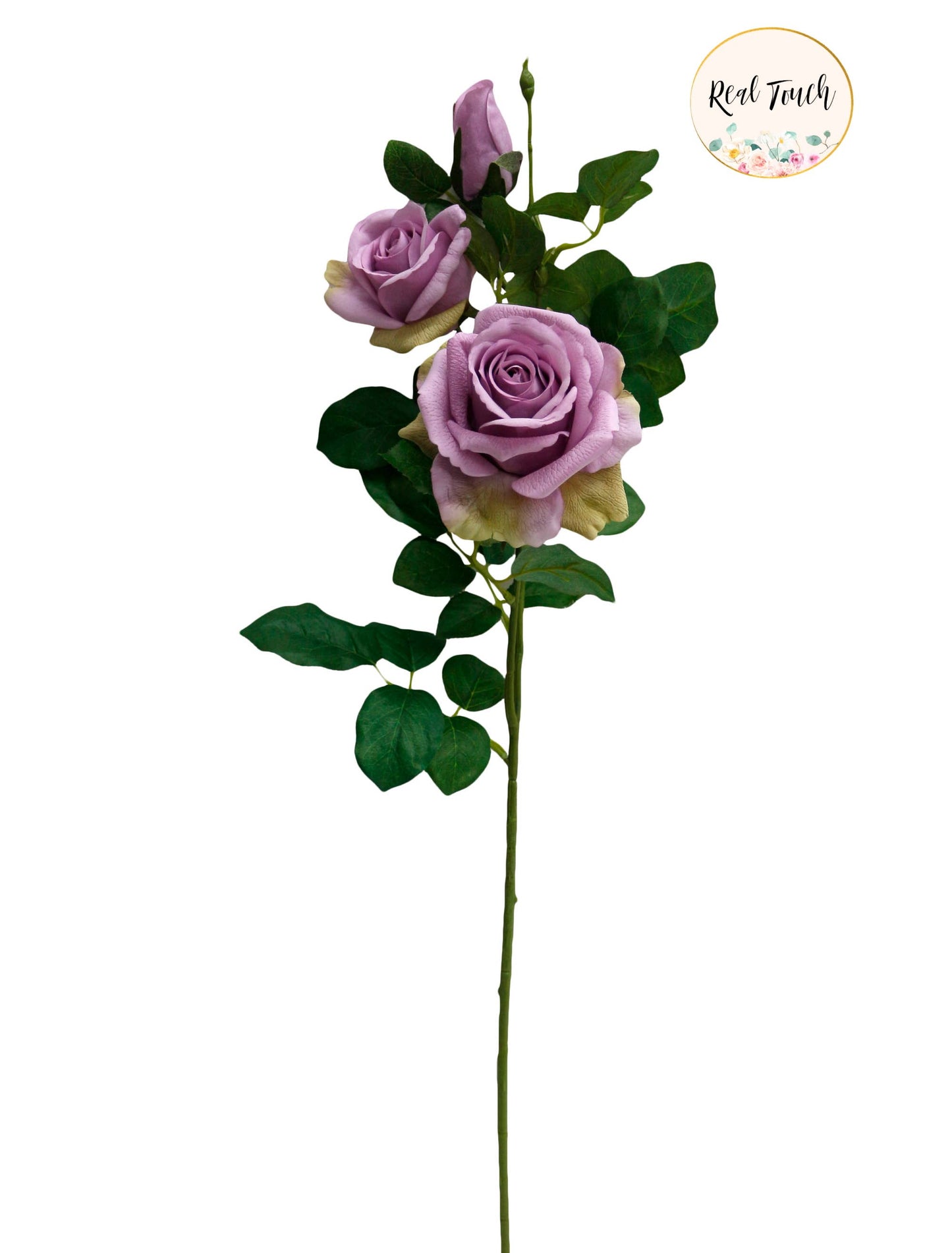27"-Real Touch moisturized coating rose stem-3 Blooms