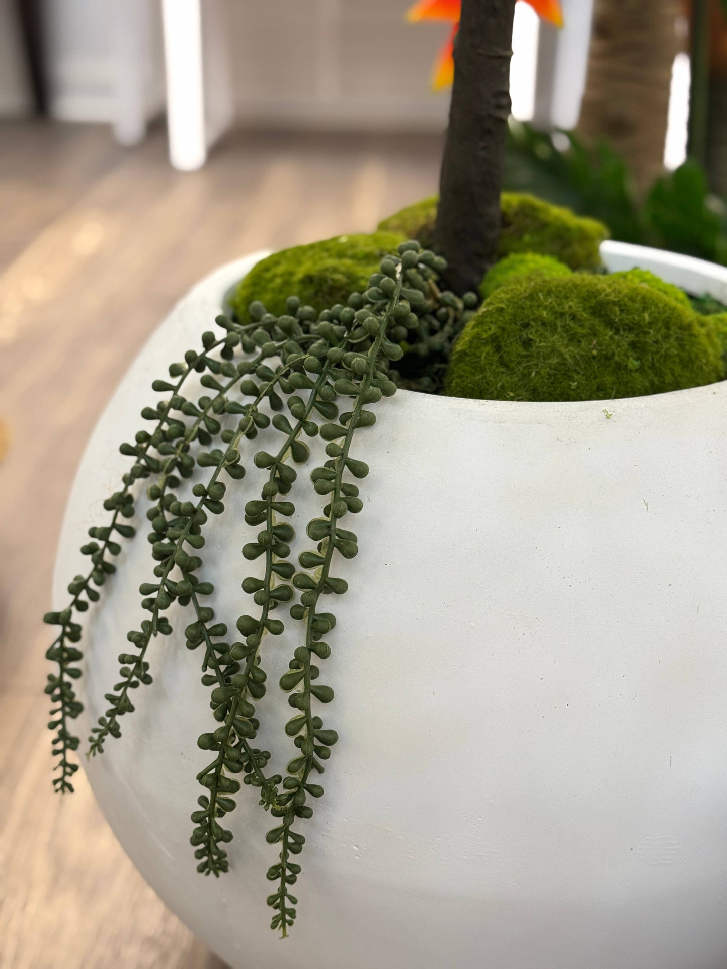 Artificial Dark Green Plastic Hanging Pearls String