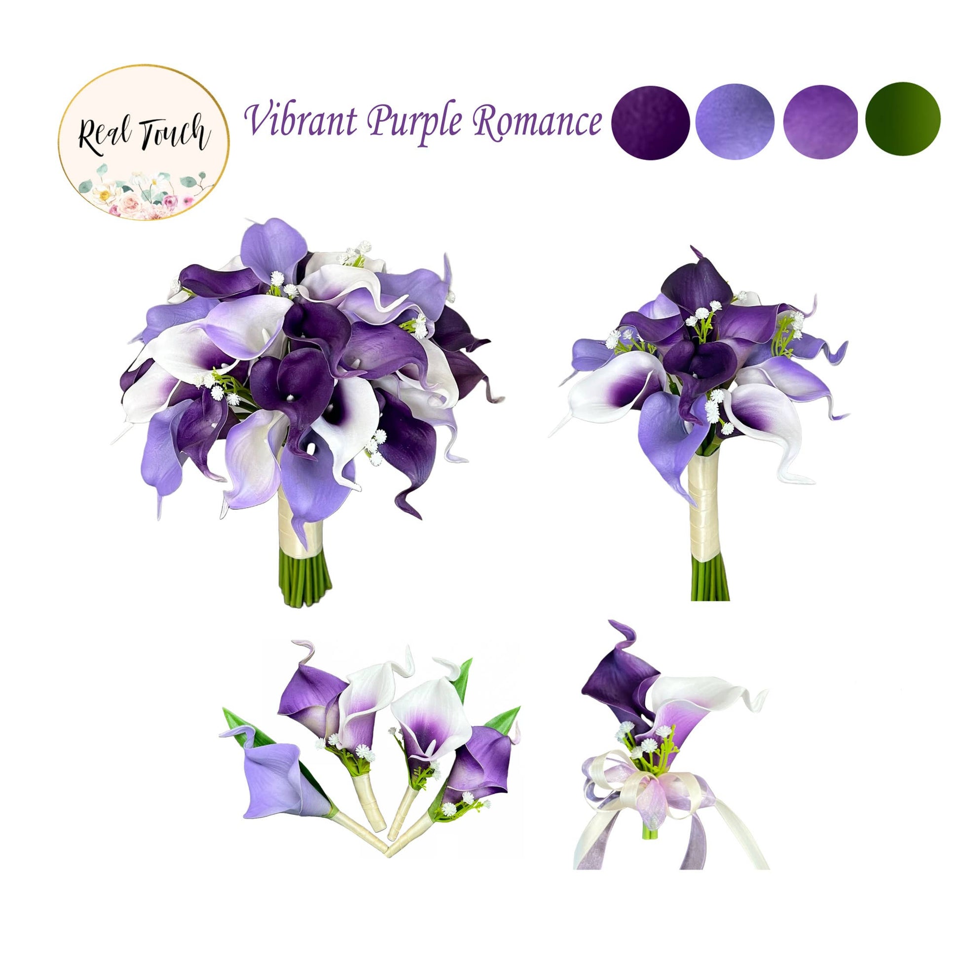 Real Touch Small Bloom Calla Lily-shades of purple