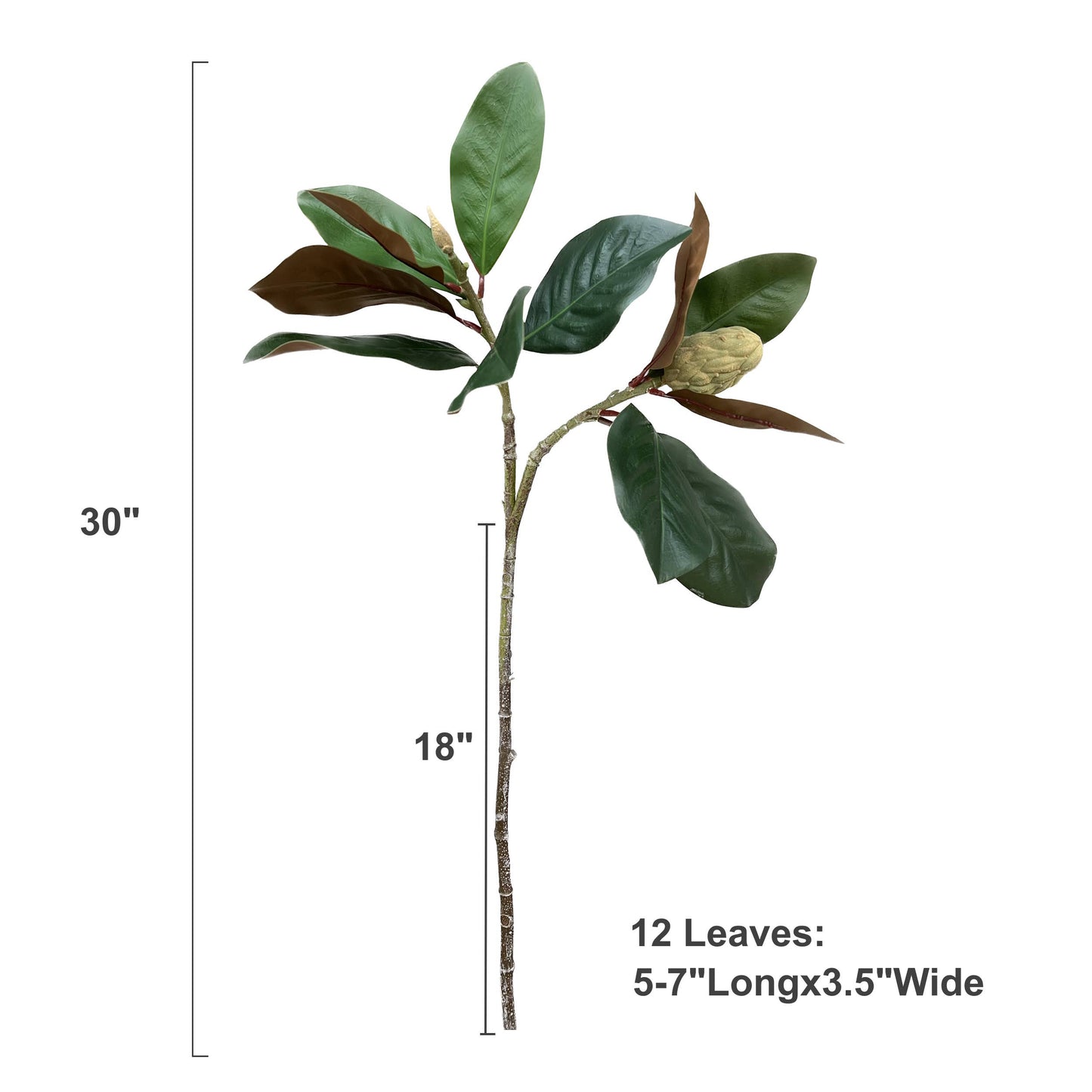 30"-Designer’s Pick | Artificial Magnolia Stem w/ Buds
