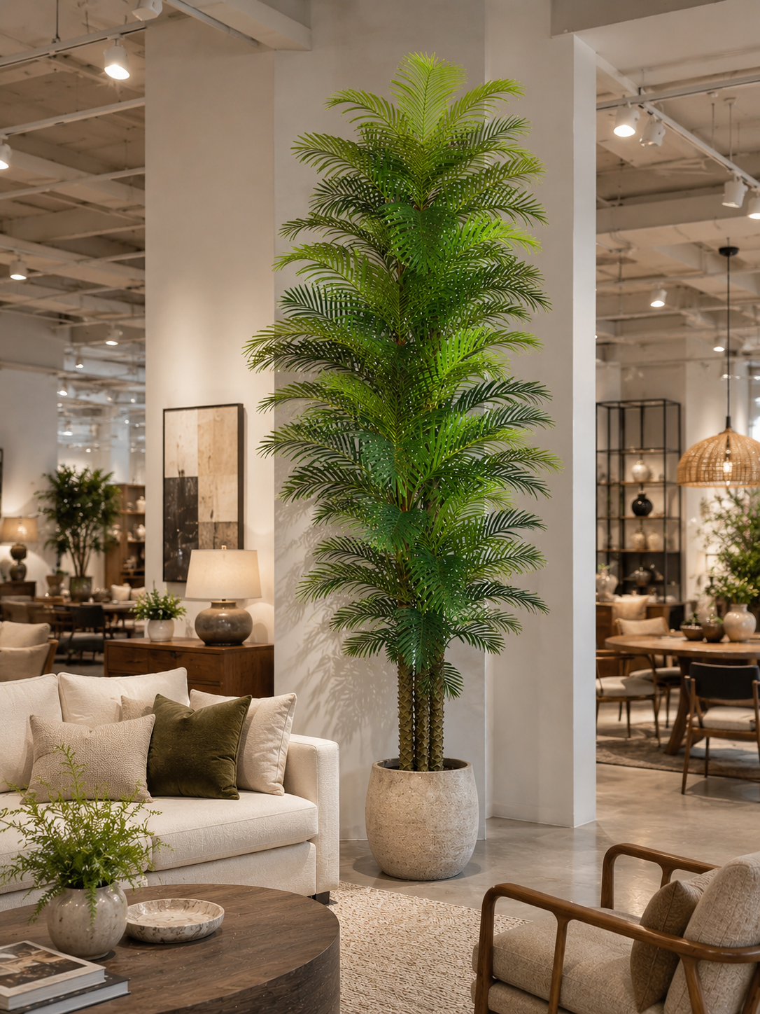 10-12FT-Premium Artificial Coconut Palm Tree, Real Fiber