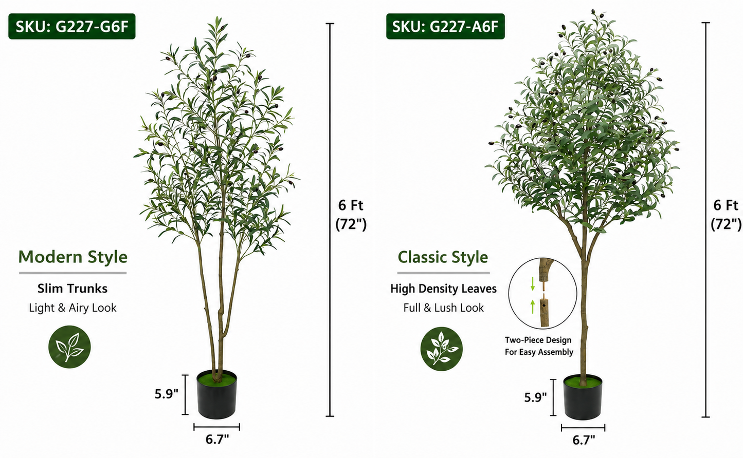 Artificial Realistic Olive Trees-13 sizes