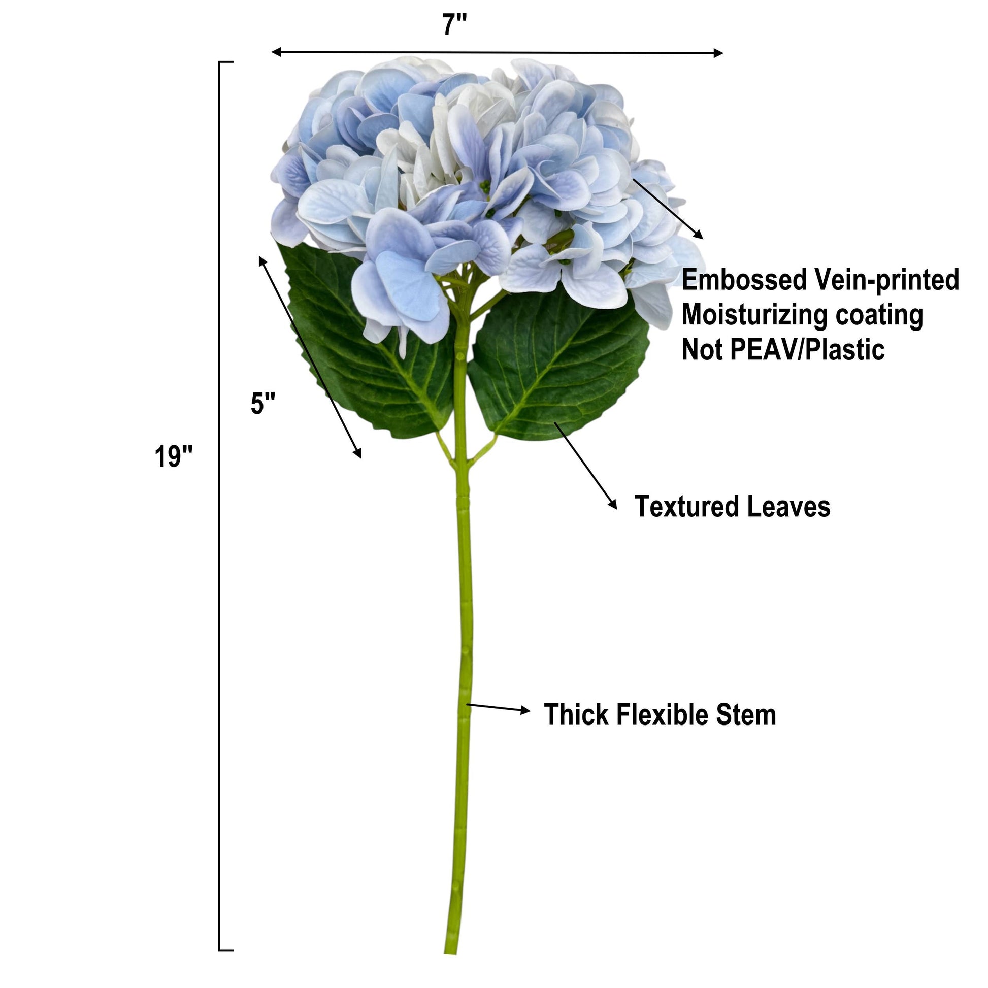 19"-Quality Faux Hydrangea-Moisturizing Coating