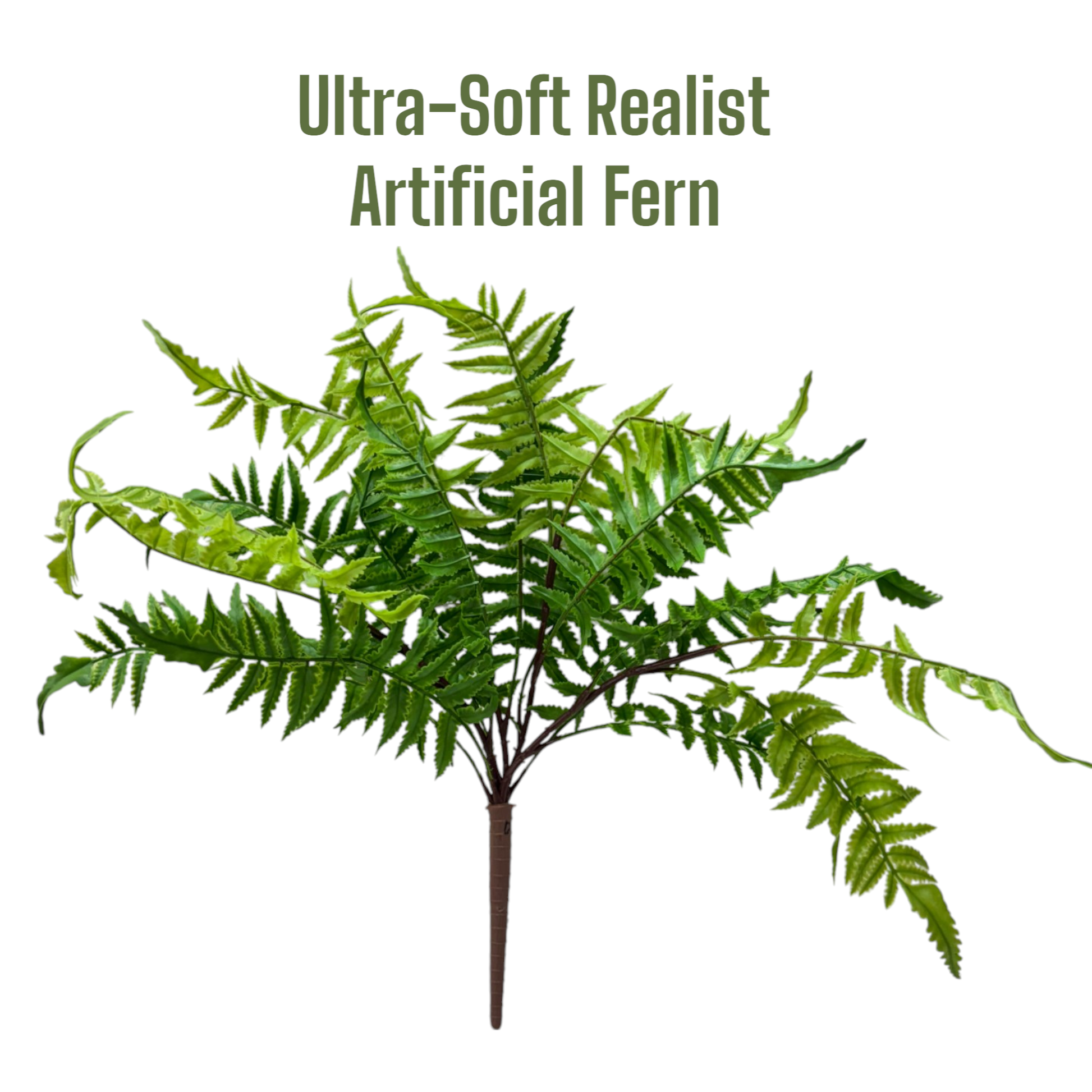 Realistic & Ultra-Soft Touch-21 Leaves-Artificial Fern Bush