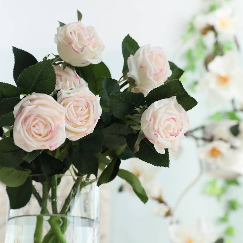 16"Real Touch Garden Tea Rose with 2 sprays