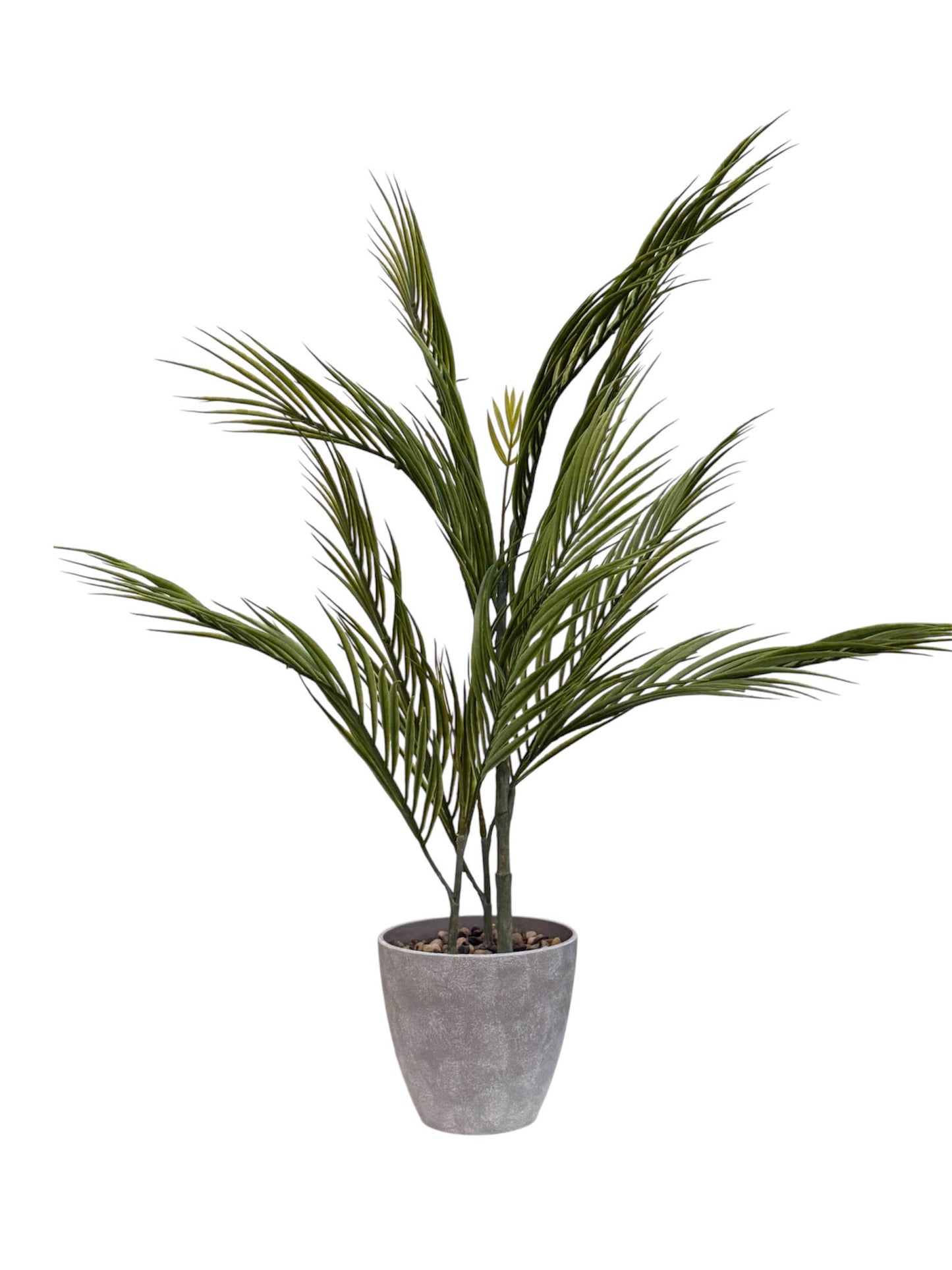 29” Artificial Palm Plant in Ceramic-Look plastic Pot