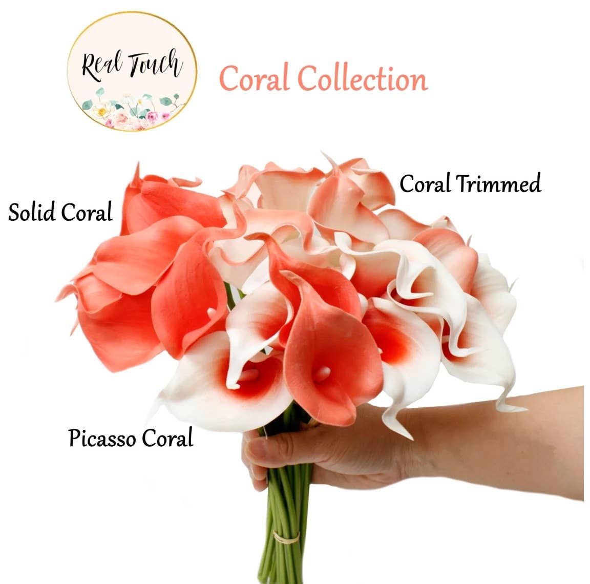 Pack of 10 Stems-Real Touch Calla lilies-Small Bloom