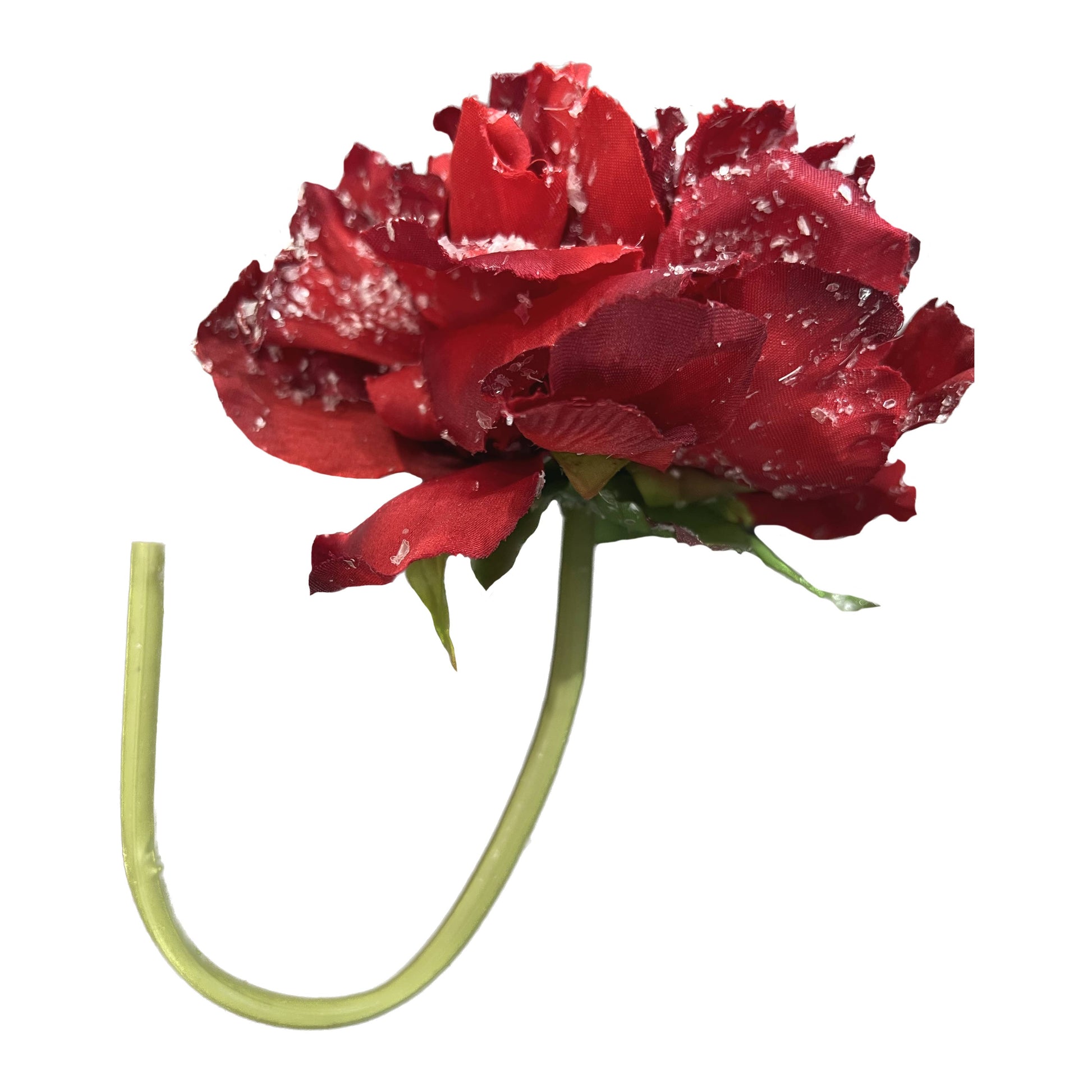 Large Bloom-Snowy Peony Stem – Winter Holiday Decora