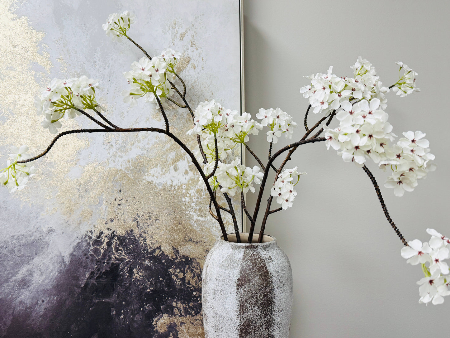 36" Faux Artificial Pear Blossom Branch
