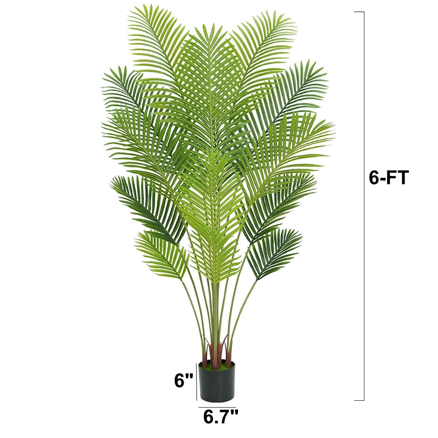 58"-Potted Lush Green Artificial Palm Tree-15 Large Leaves