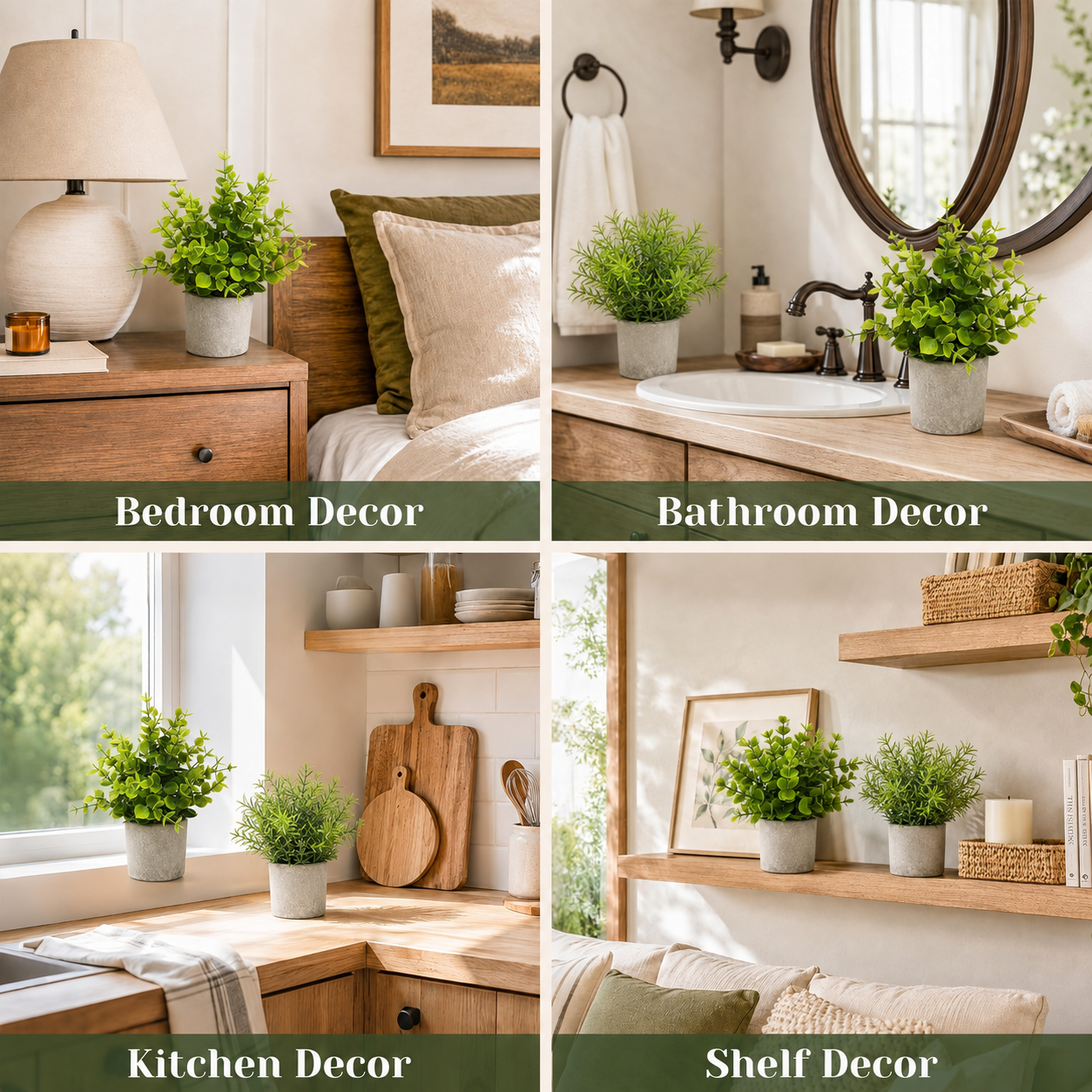 Set of 3-8"Tall Rustic Artificial Plants