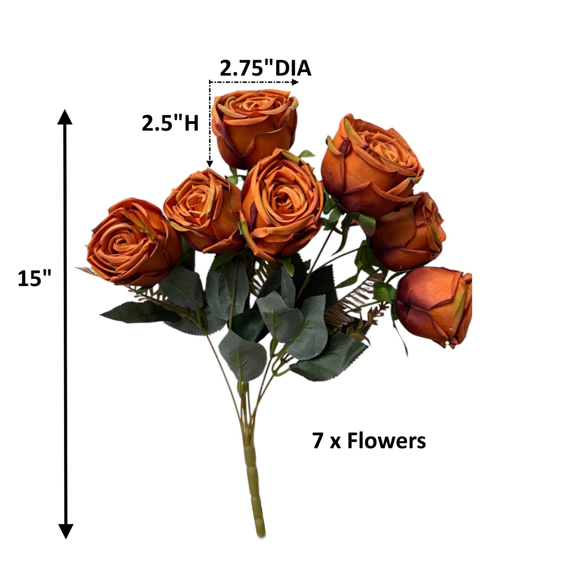 Artificial Rose Bush-Non real touch-Perfect Fall-7 Sprays