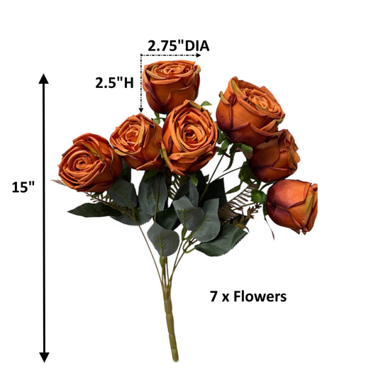 Artificial Rose Bush-Non real touch-Perfect Fall-7 Sprays