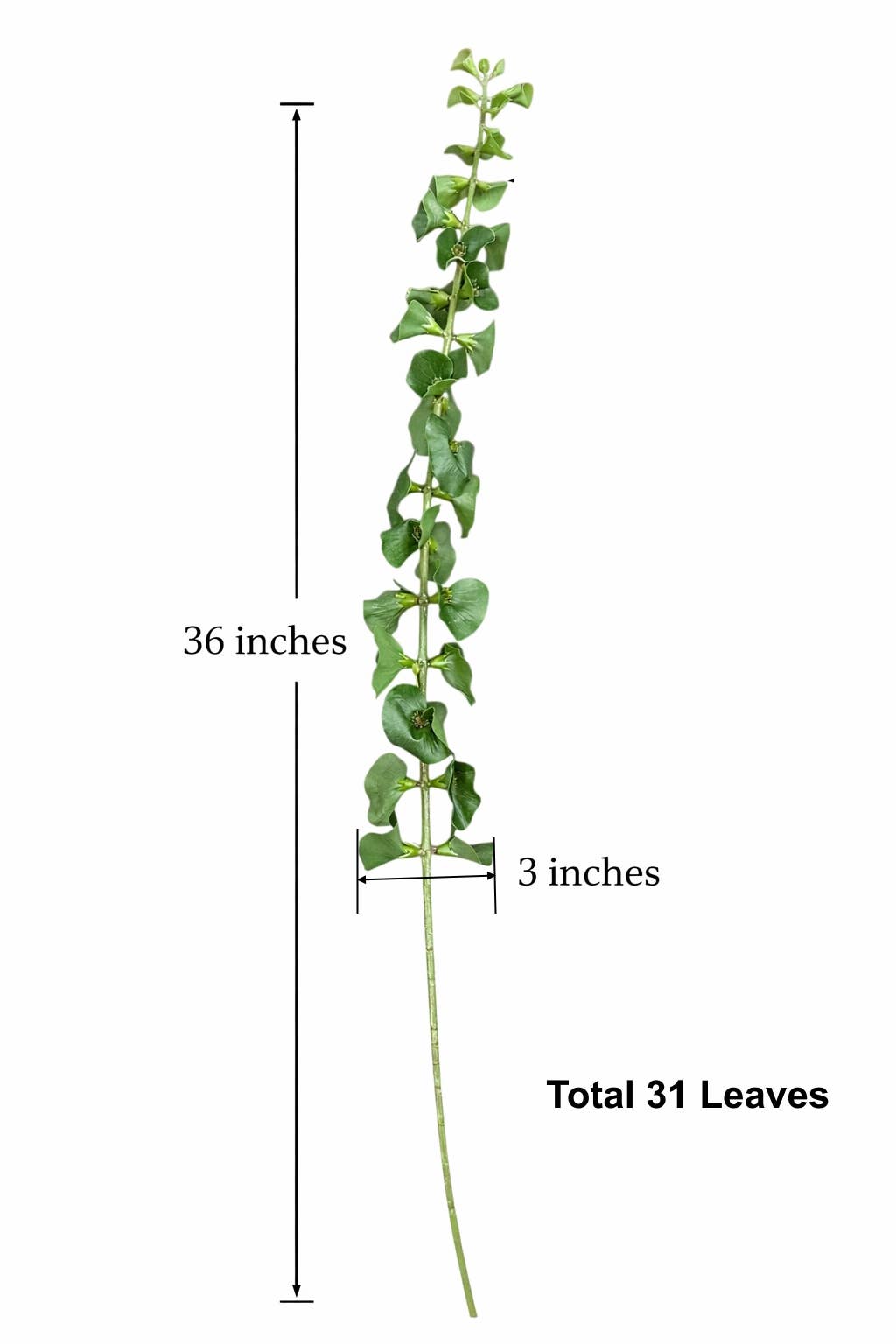 36"Faux Greenery Stem-Smooth Dry Plastic Film leaf